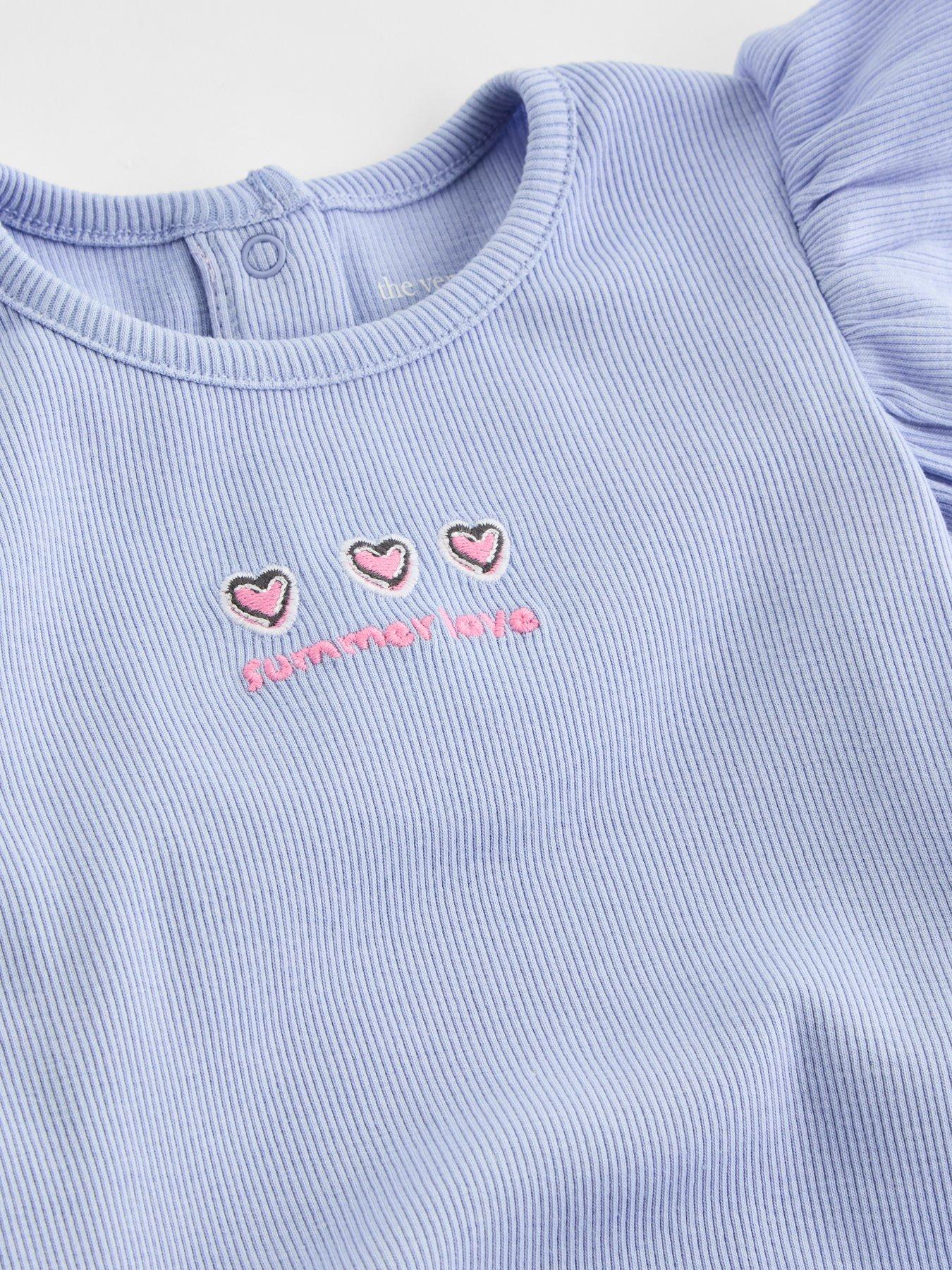 Image 3 of 4 of The Very Collection Girls Rib T-Shirt And Legging Set - Blue