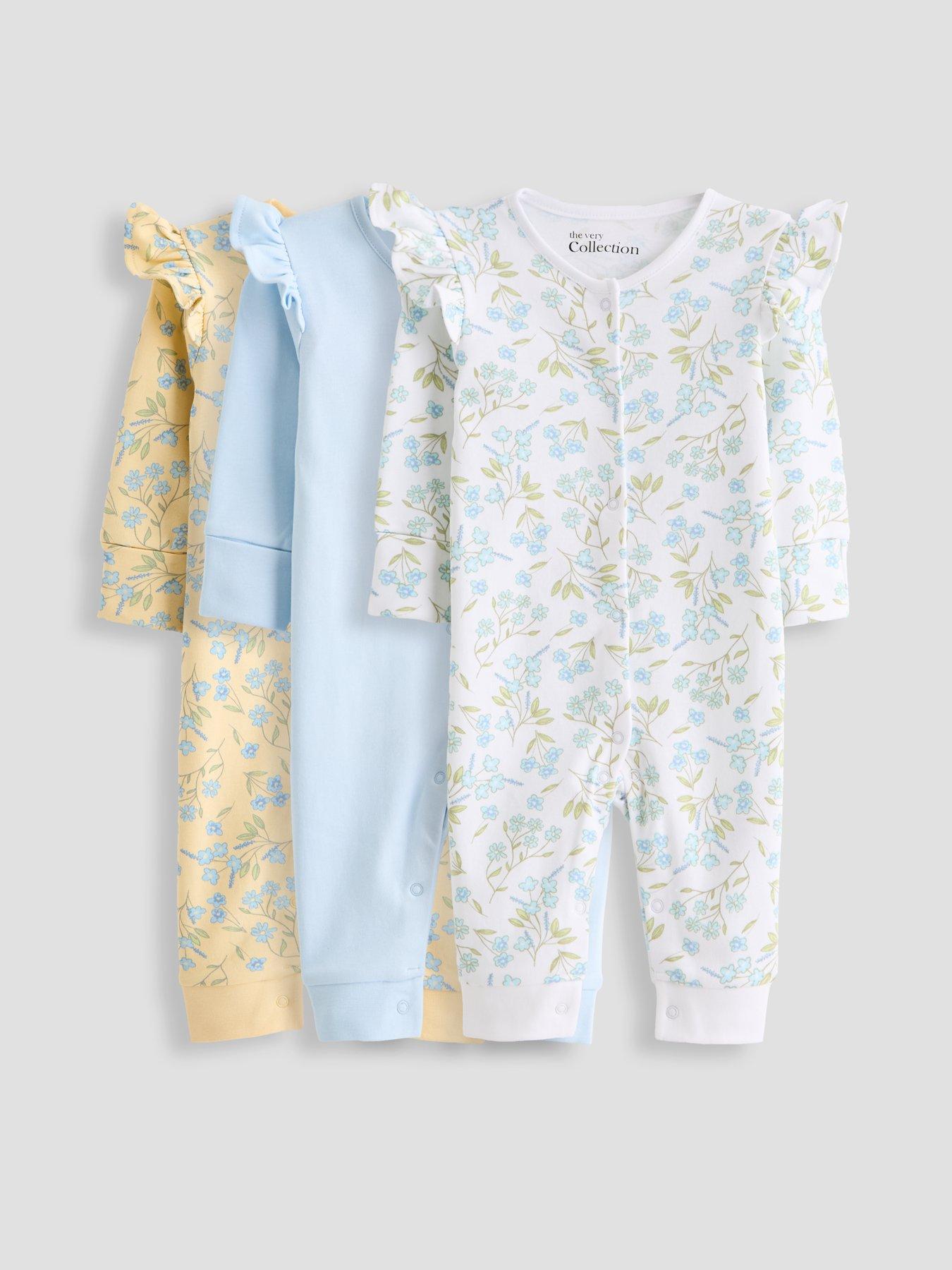 The Very Collection Baby Girl 3 Pack Vintage Floral Sleepsuits