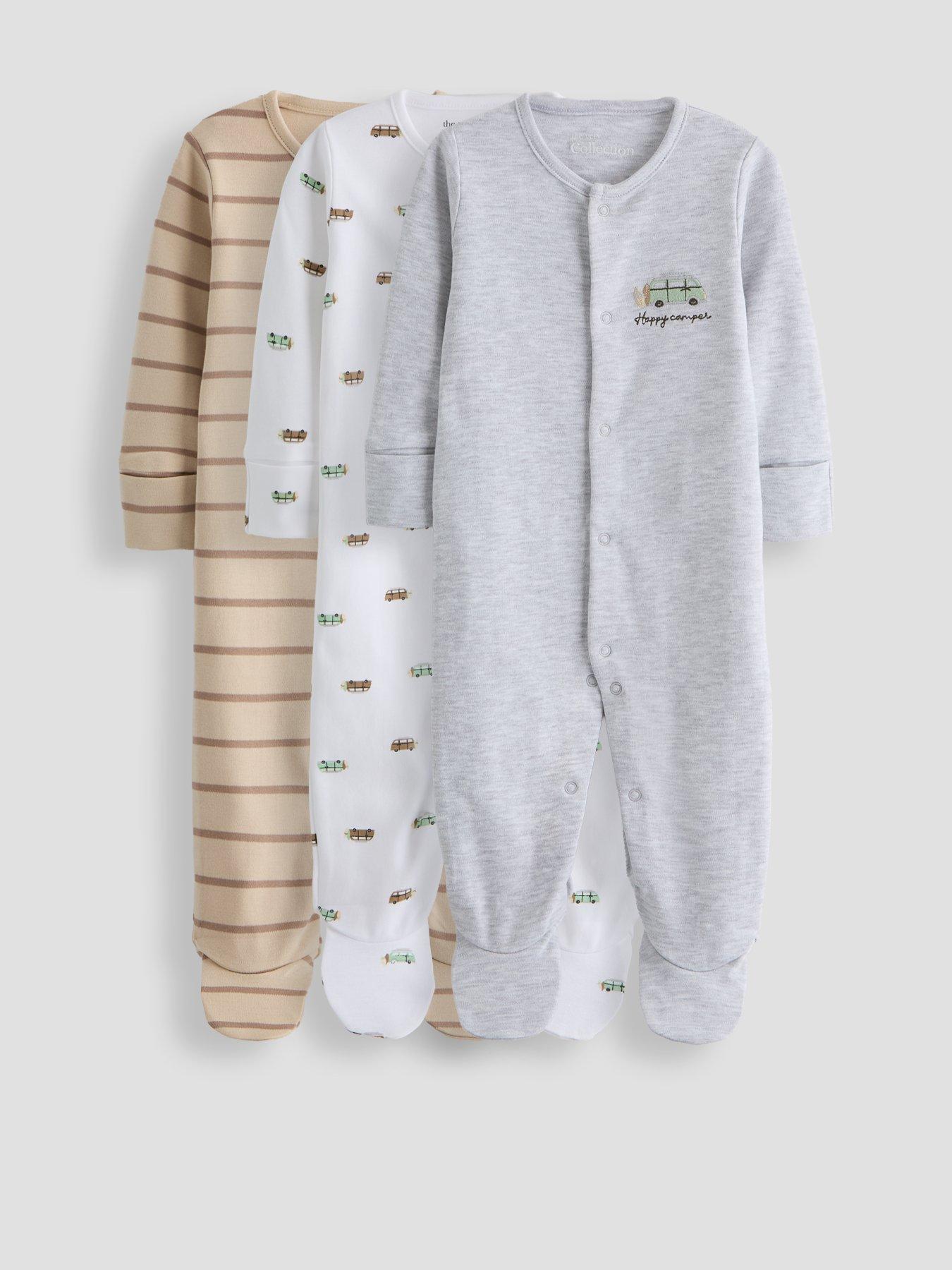 The Very Collection 3 Pack Happy Camper Sleepsuit - Multi