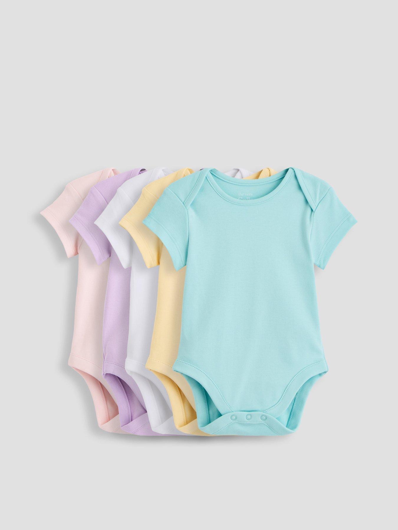 Image 1 of 5 of The Very Collection Baby Girls 5 Pack Core Short Sleeve Bodysuits