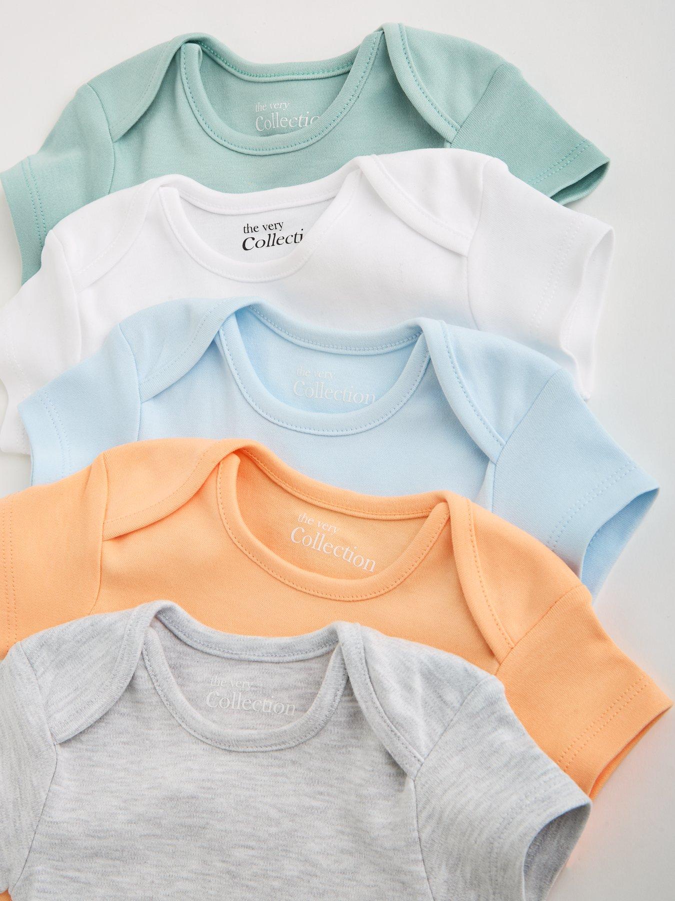 Image 5 of 5 of The Very Collection Baby Boys 5 Pack Core Short Sleeve Bodysuits