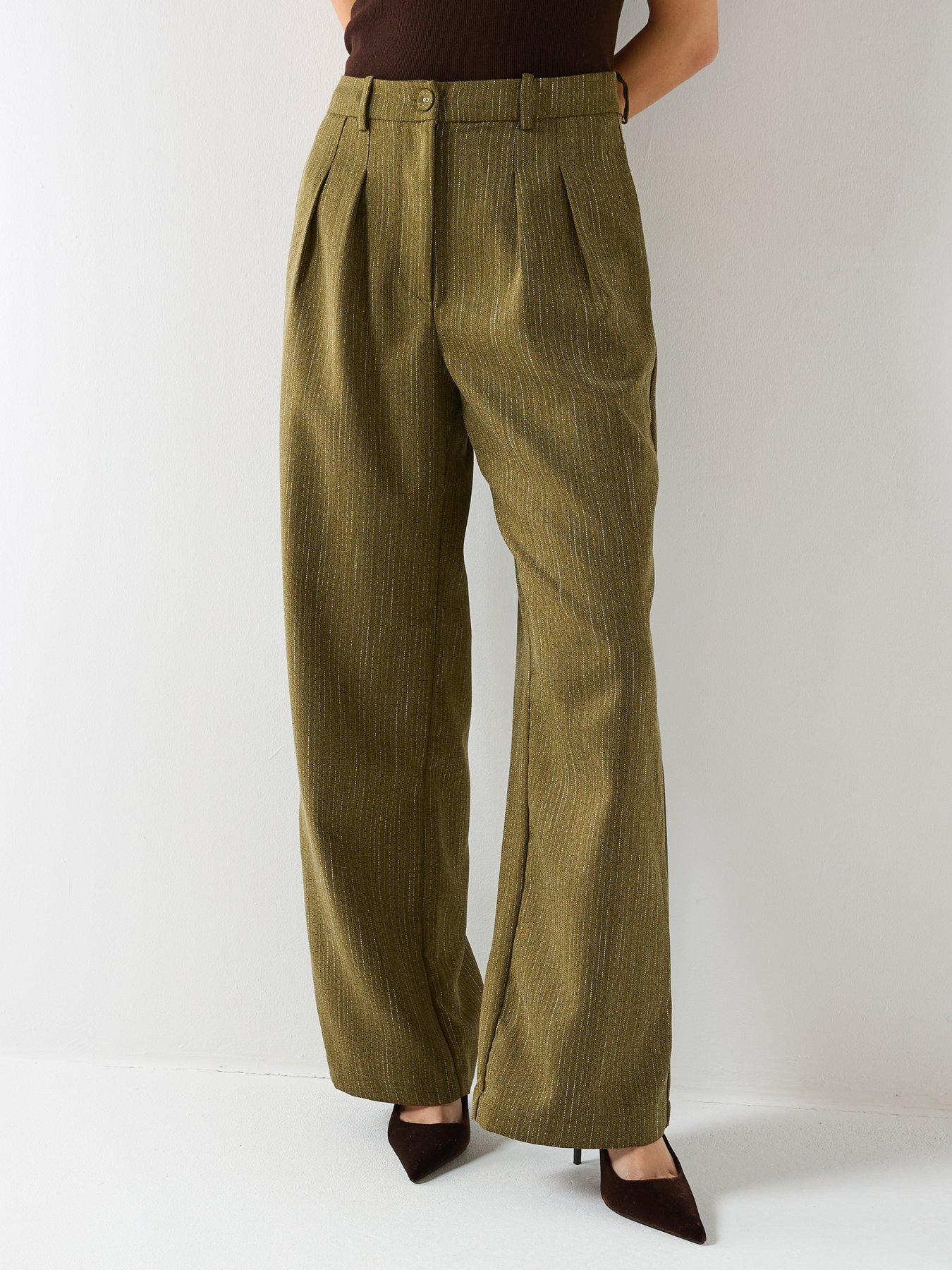 Vero Moda High Waist Wide Leg Trousers - Green