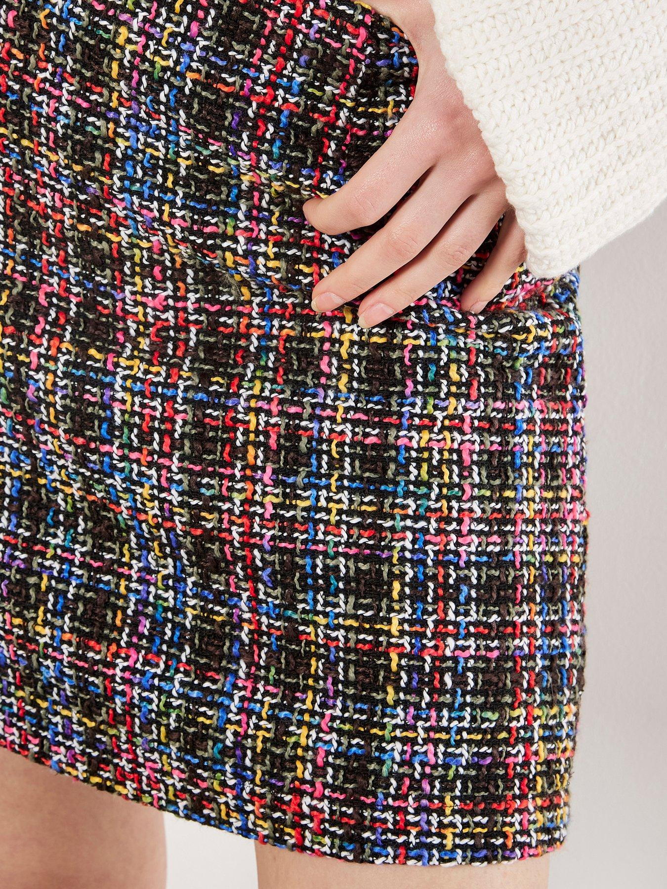 apricot-multicoloured-tweed-mini-skirt-blackdetail