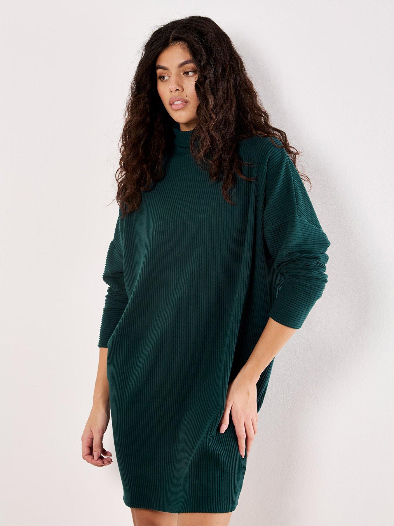 apricot-thick-rib-cocoon-dress-greenoutfit