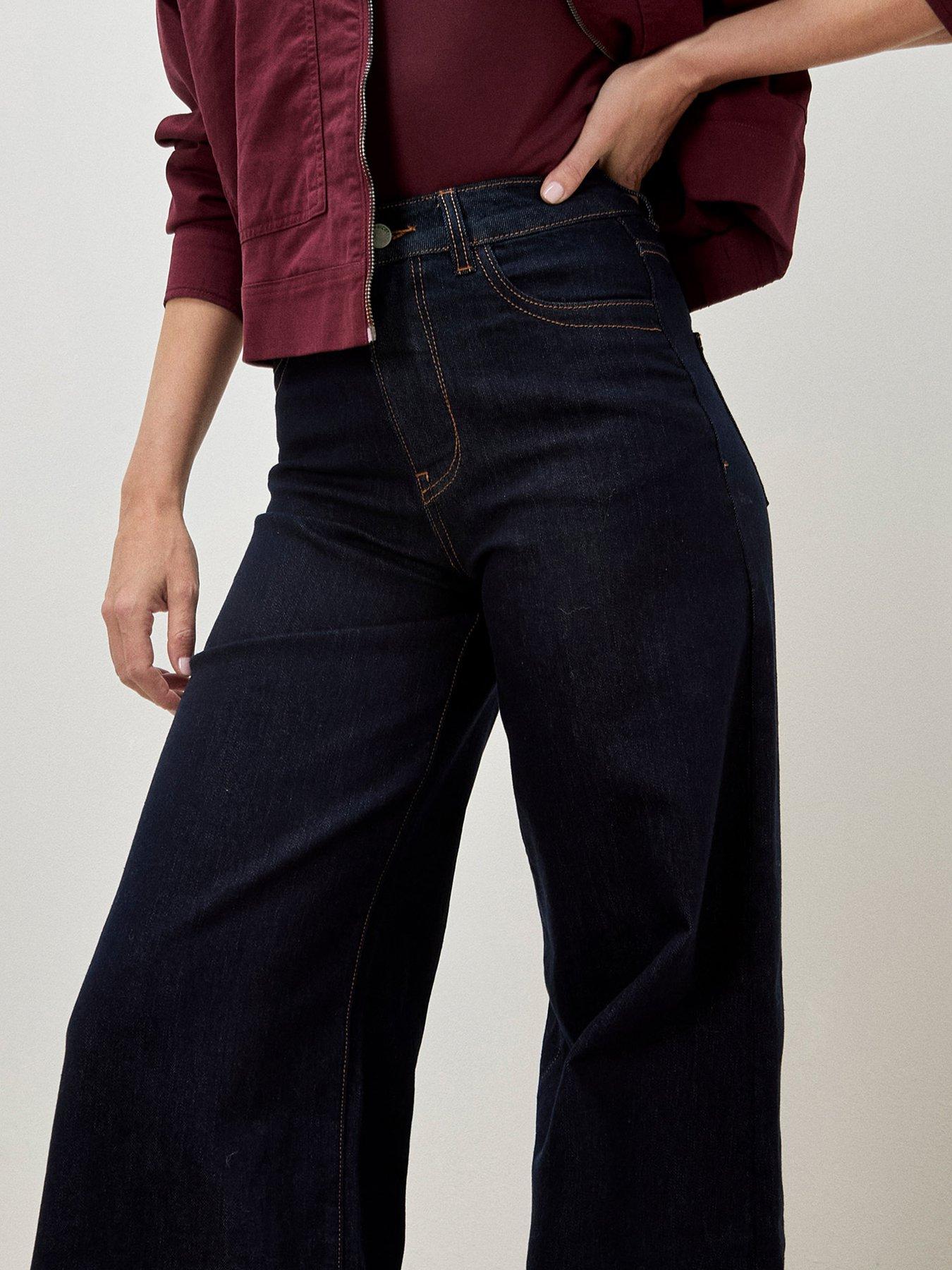 Apricot Isla Wide Leg Jeans - Navy