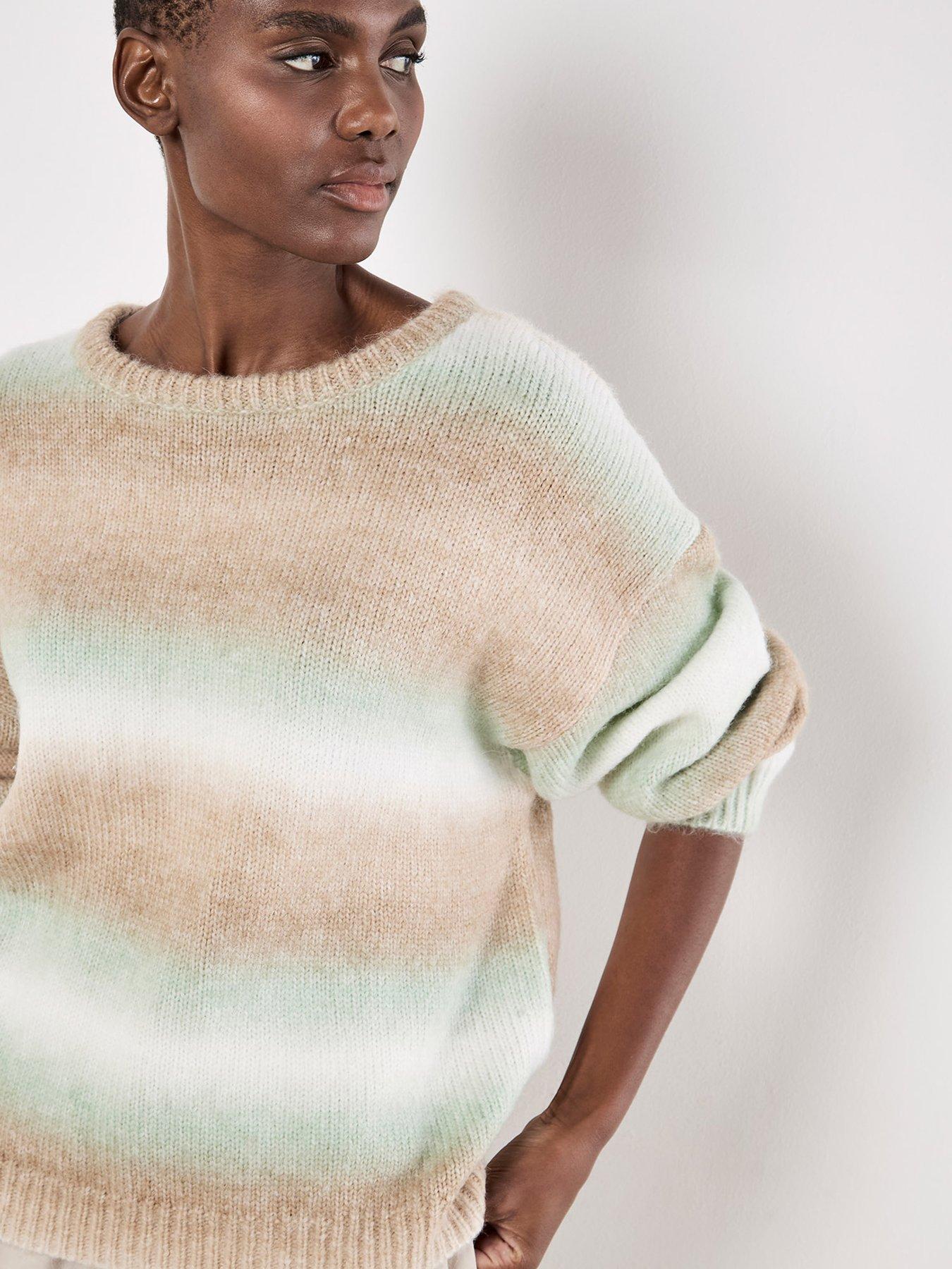 Apricot Space Dye Stripe Jumper - Green