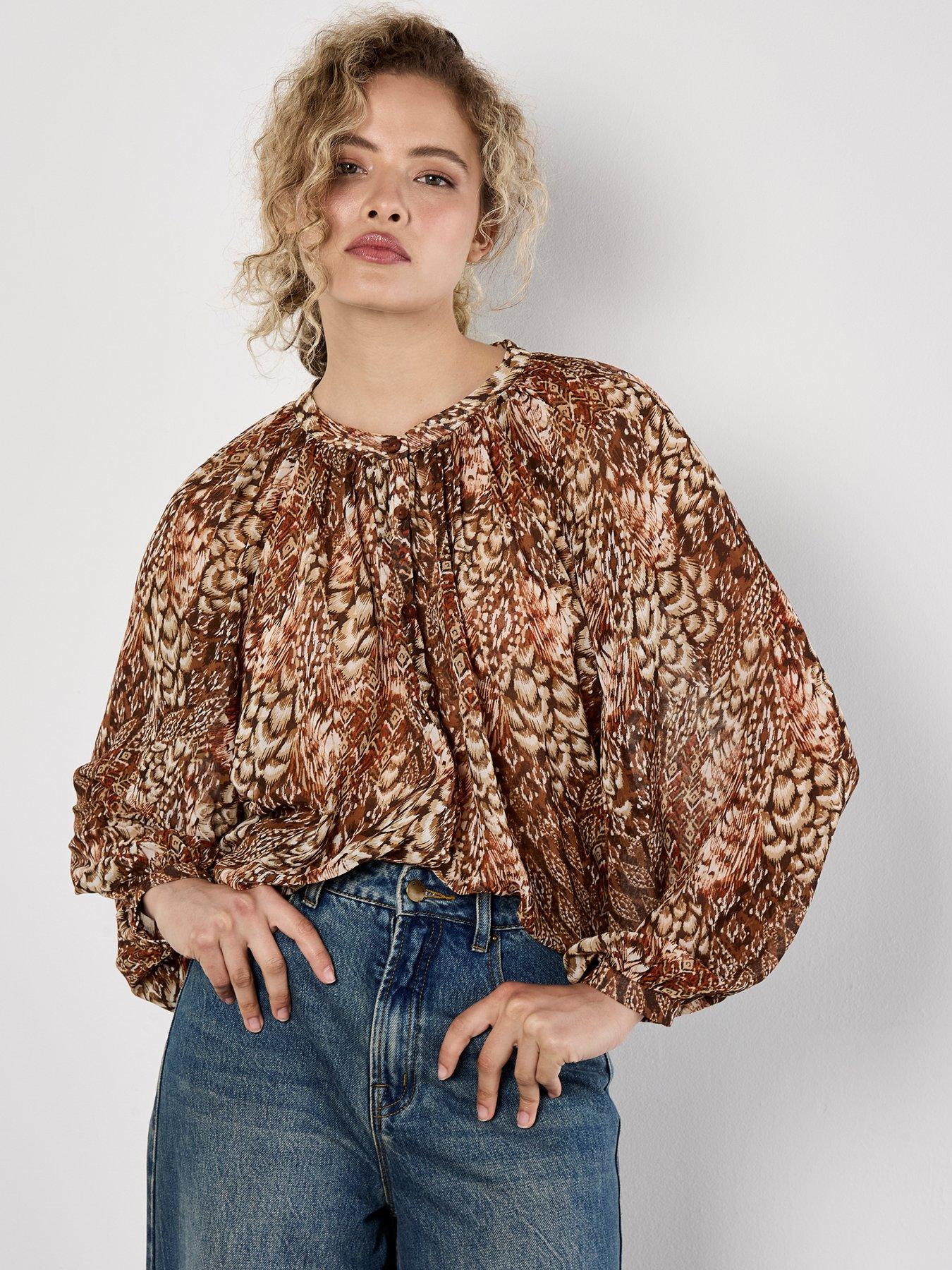 apricot-feather-patchwork-chiffon-top-greenfront