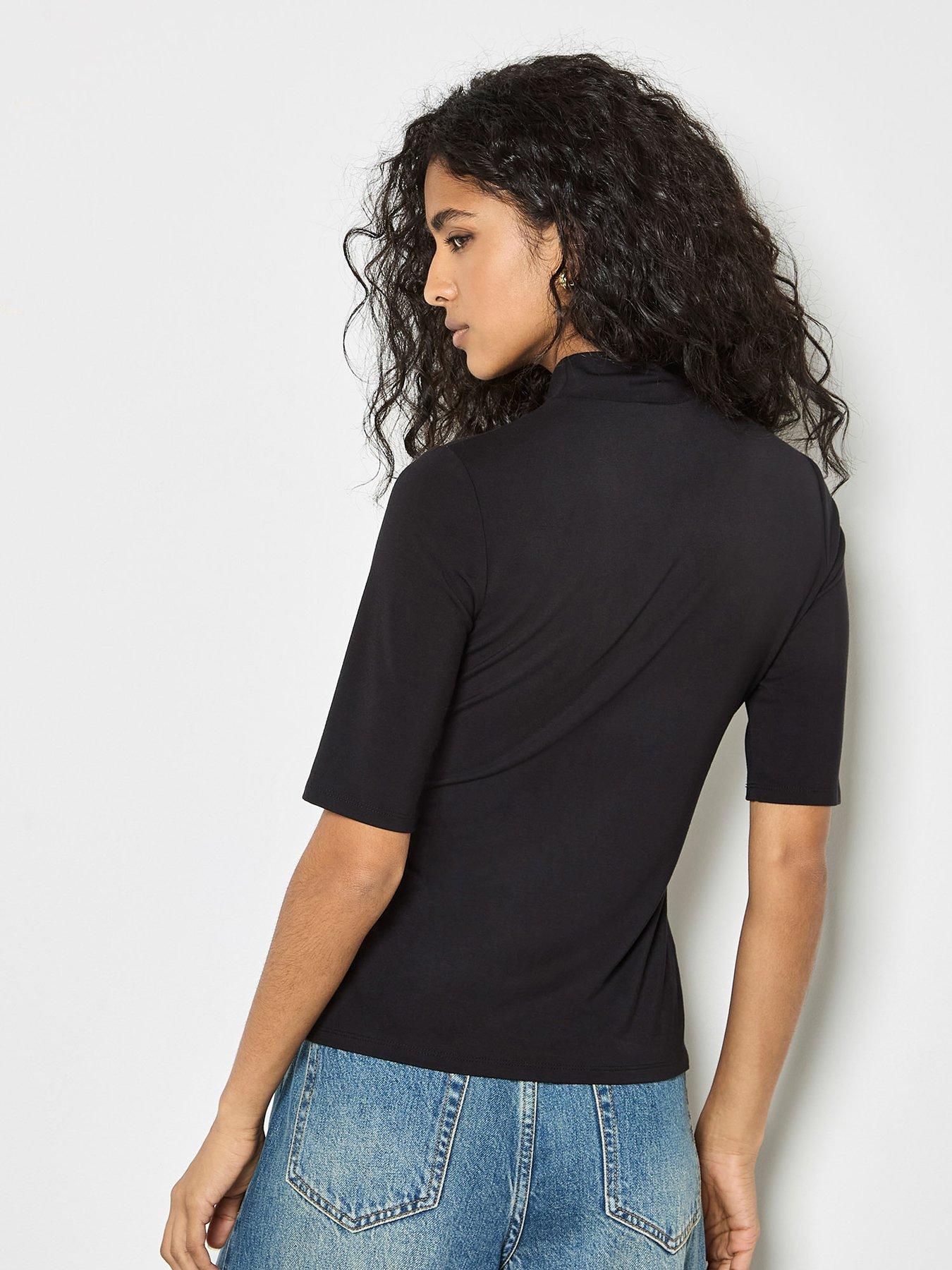 apricot-mock-neck-half-sleeve-top-blackstillFront