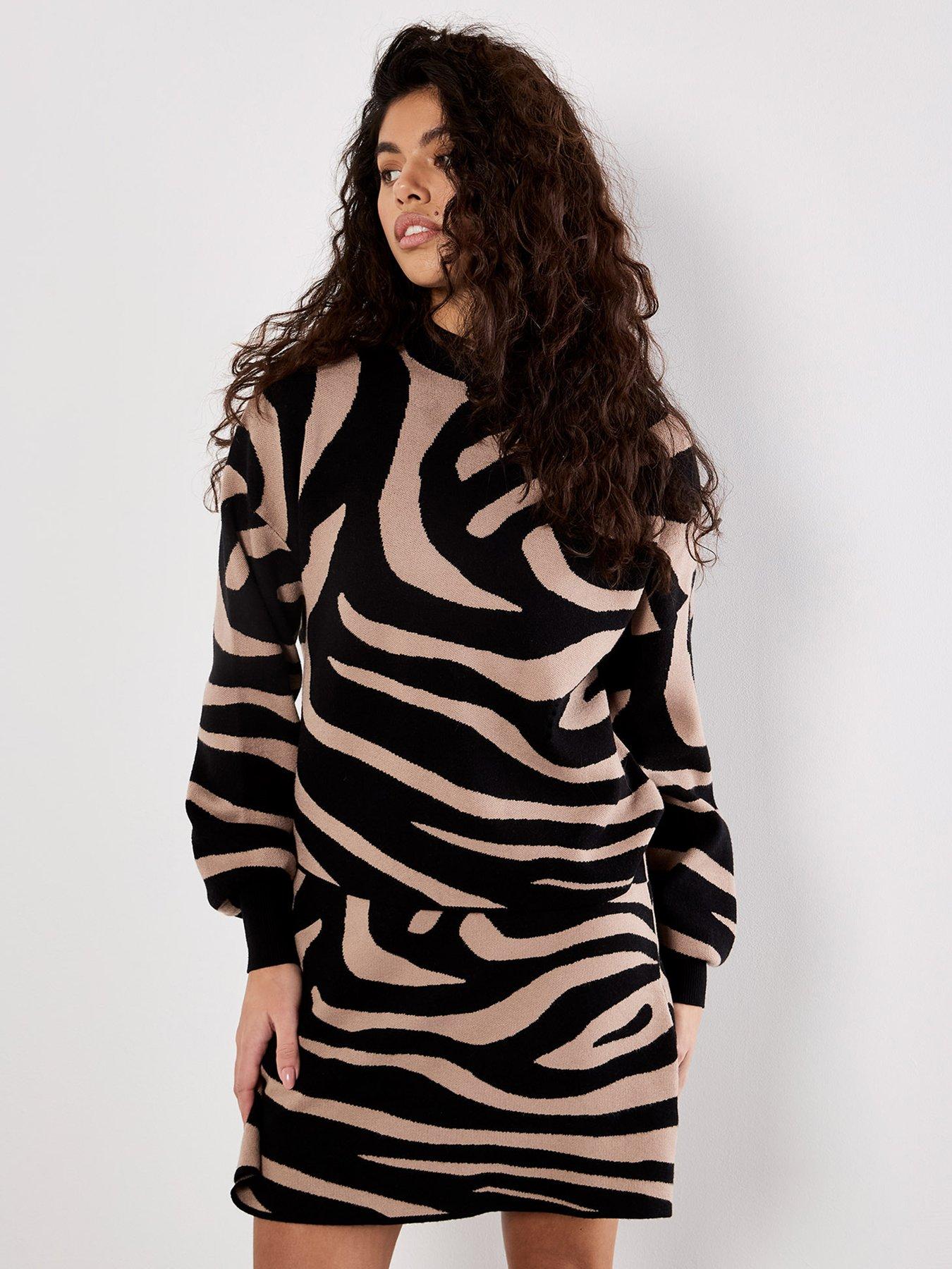 apricot-zebra-jacquard-drop-shoulder-jumper-black