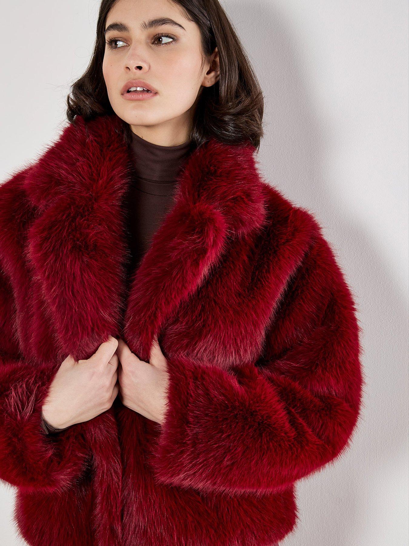 apricot-faux-fur-collar-short-coat-redoutfit