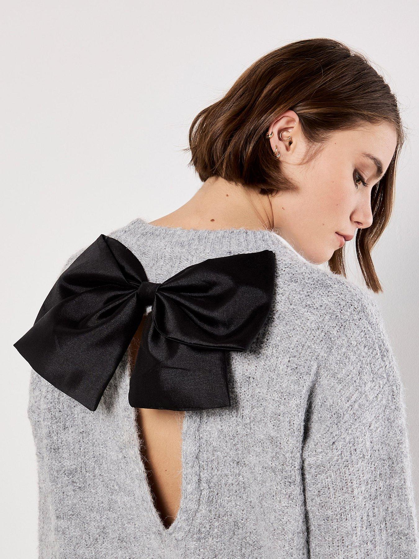 apricot-bow-back-lurex-fuzzy-jumper-greyoutfit