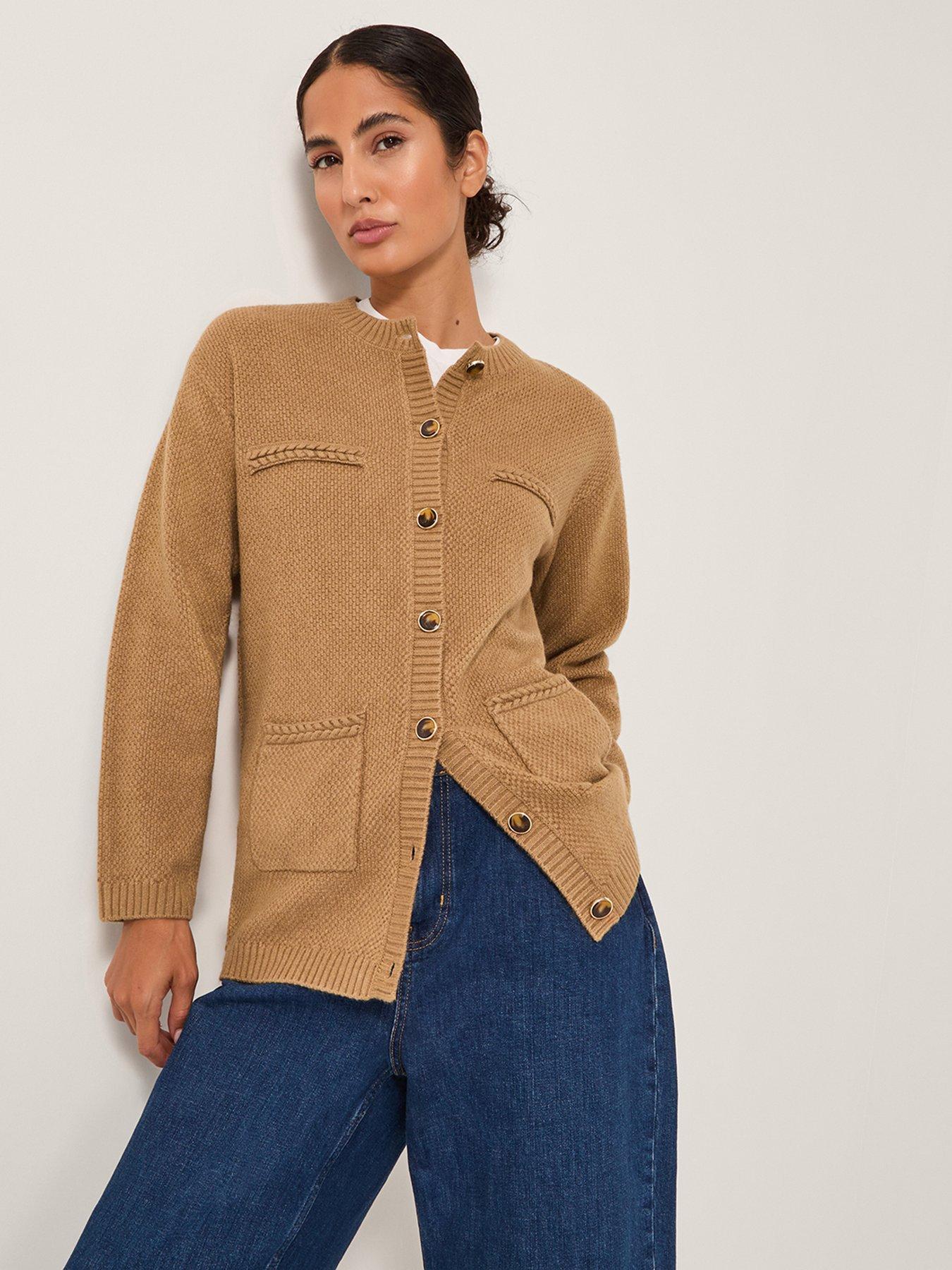 Monsoon Bella Button Cardigan - Beige