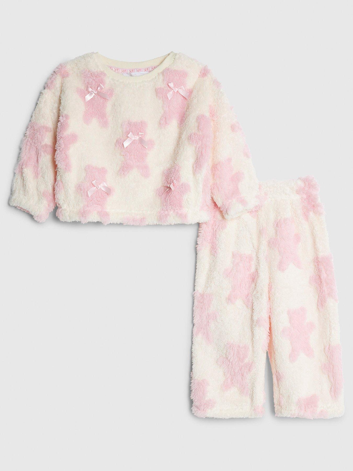 River Island Mini Girls Bow Teddy Bear Cosy Set - Cream