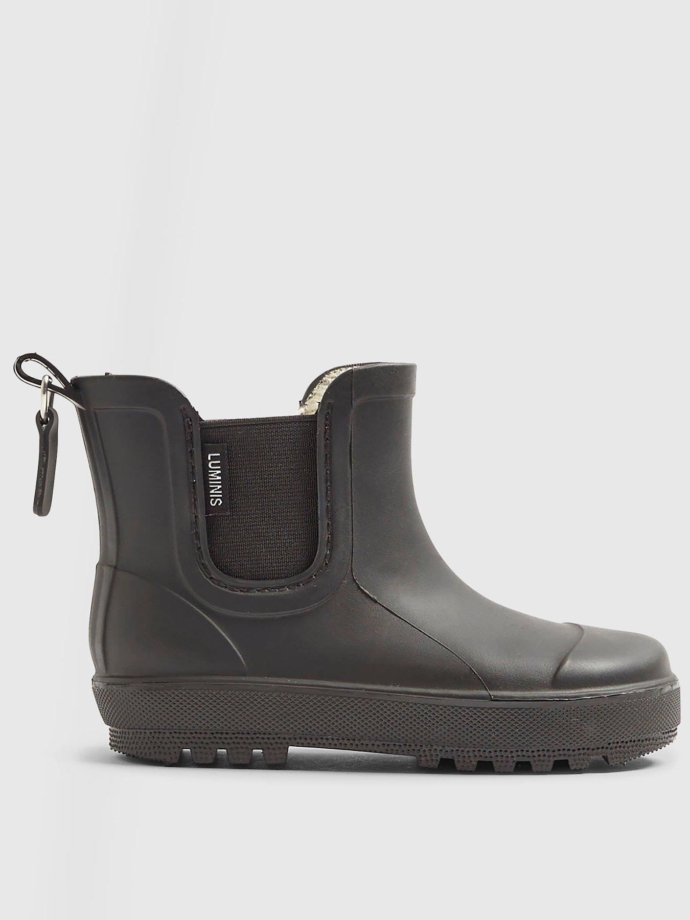 River Island Mini Boys Black Borg Lined Welly Boots