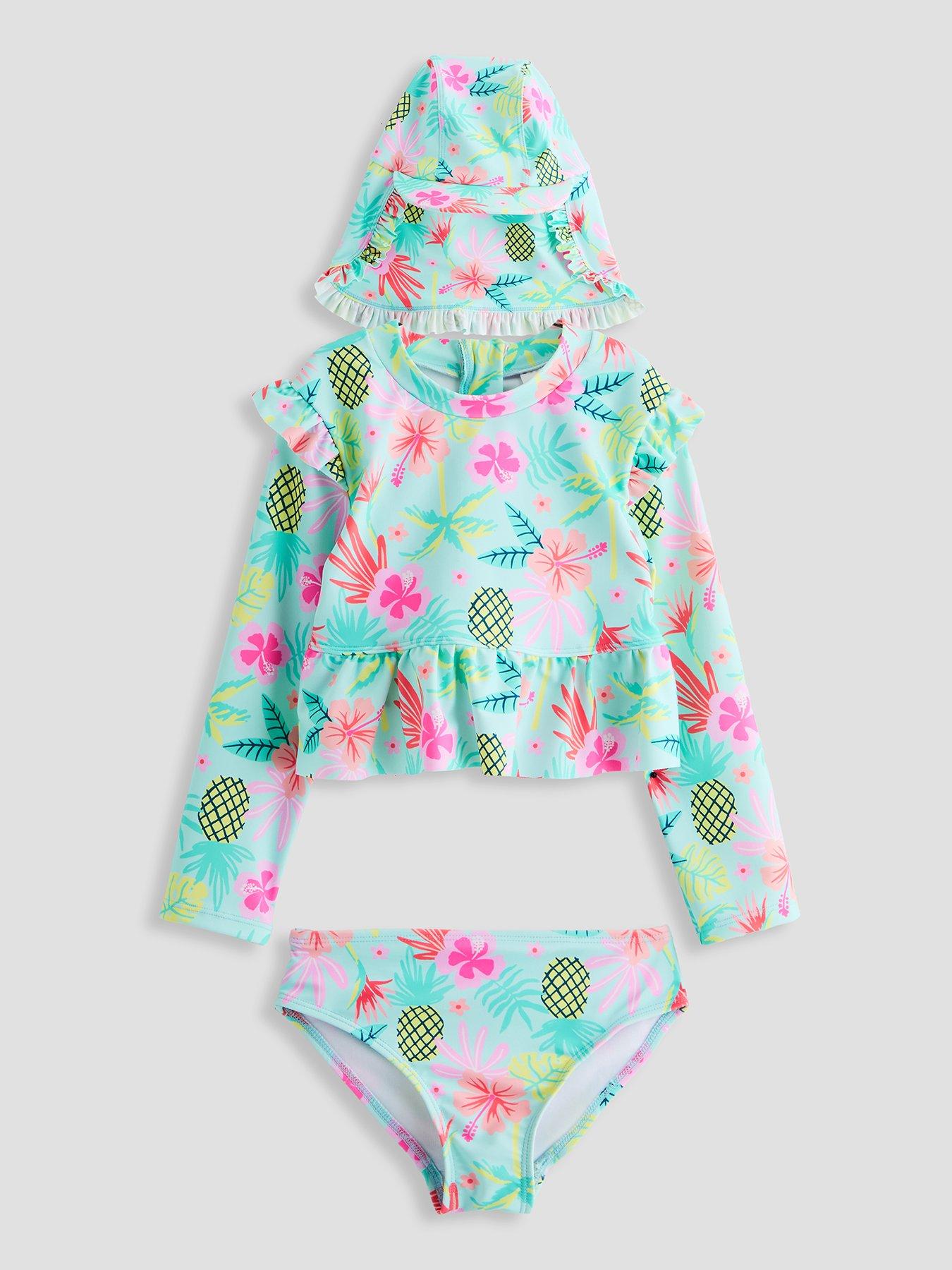 Image 1 of 4 of The Very Collection Girls Tropical 2 Piece Frill Sunsafe - Multi