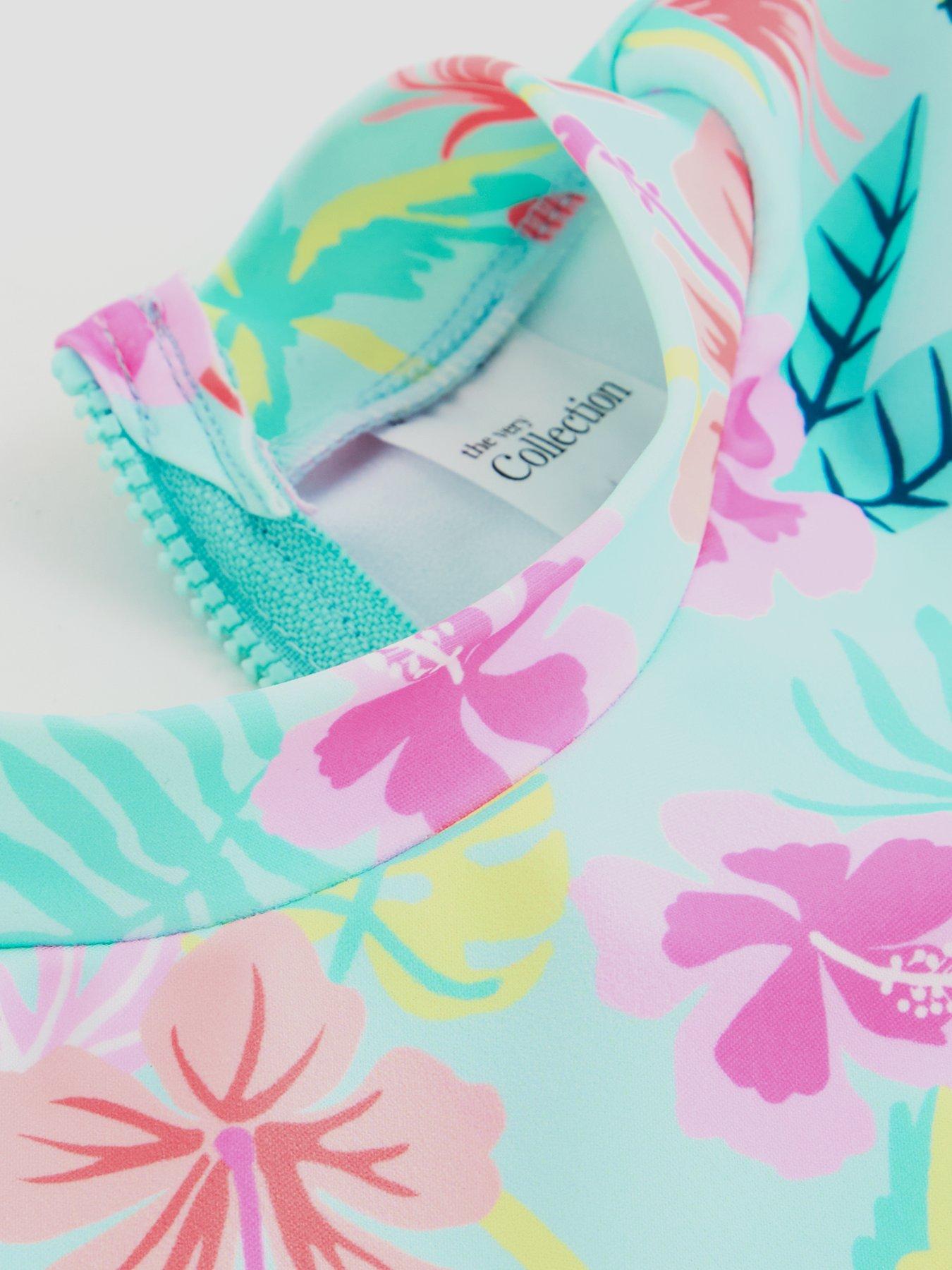 Image 3 of 4 of The Very Collection Girls Tropical 2 Piece Frill Sunsafe - Multi