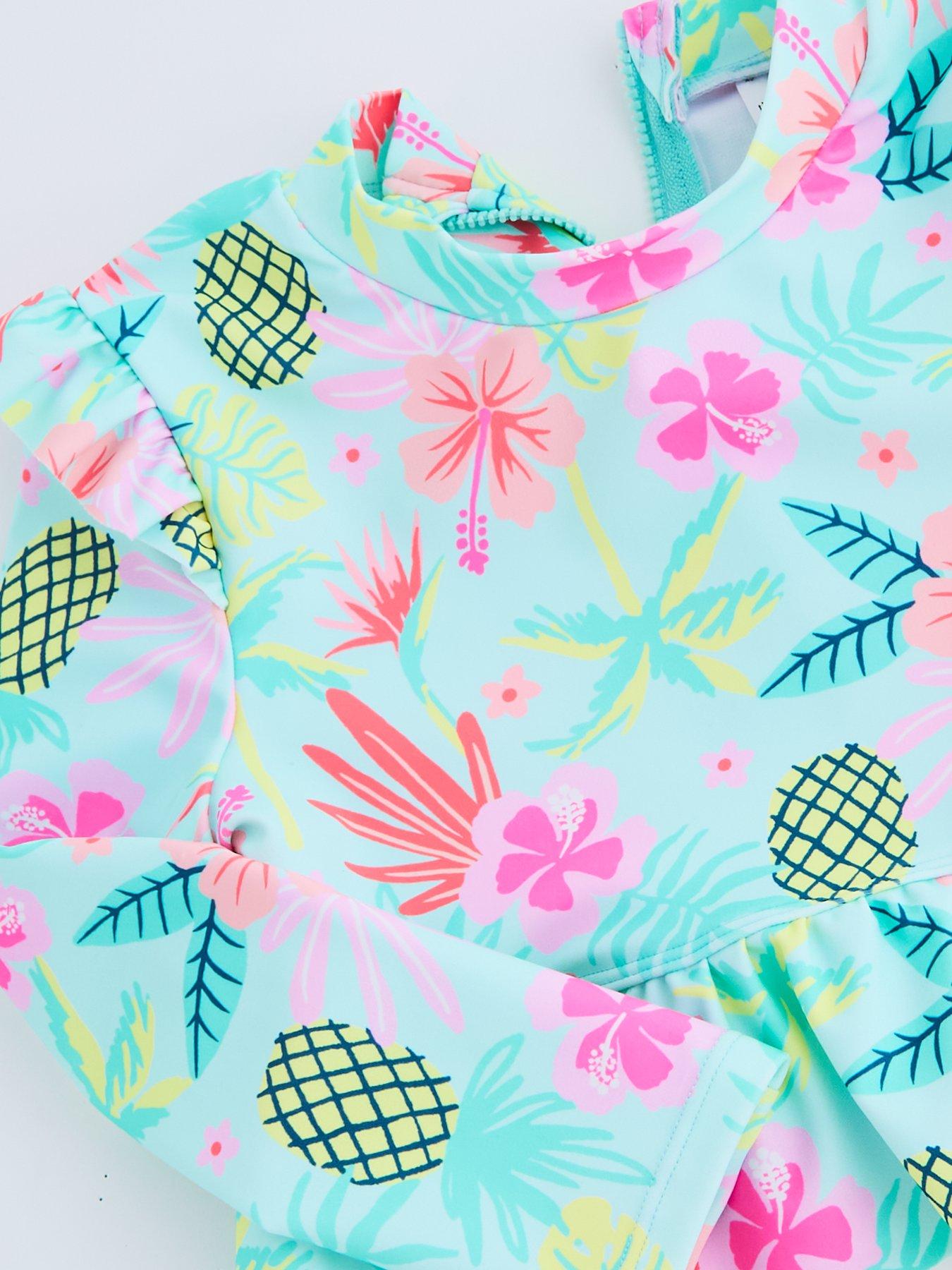 Image 4 of 4 of The Very Collection Girls Tropical 2 Piece Frill Sunsafe - Multi