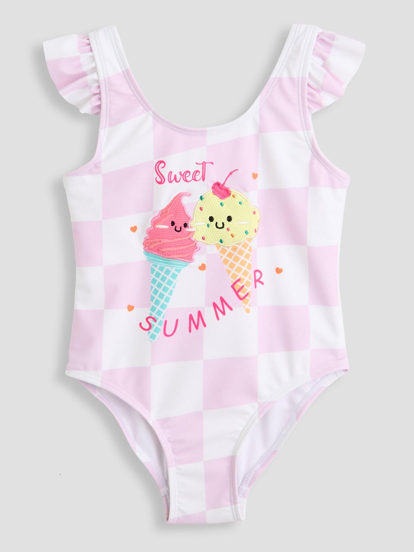 The Very Collection Checkerboard Ice Cream Summer Swimsuit - Purple