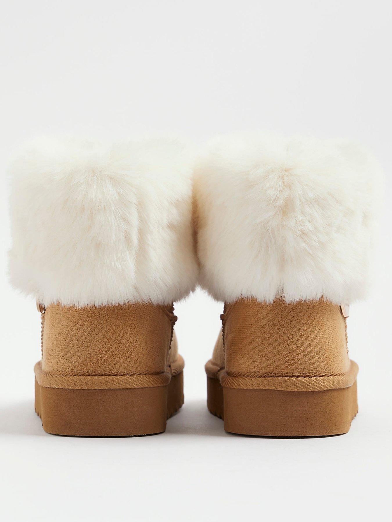 river-island-older-girls-fur-lined-cuff-boot-brownback