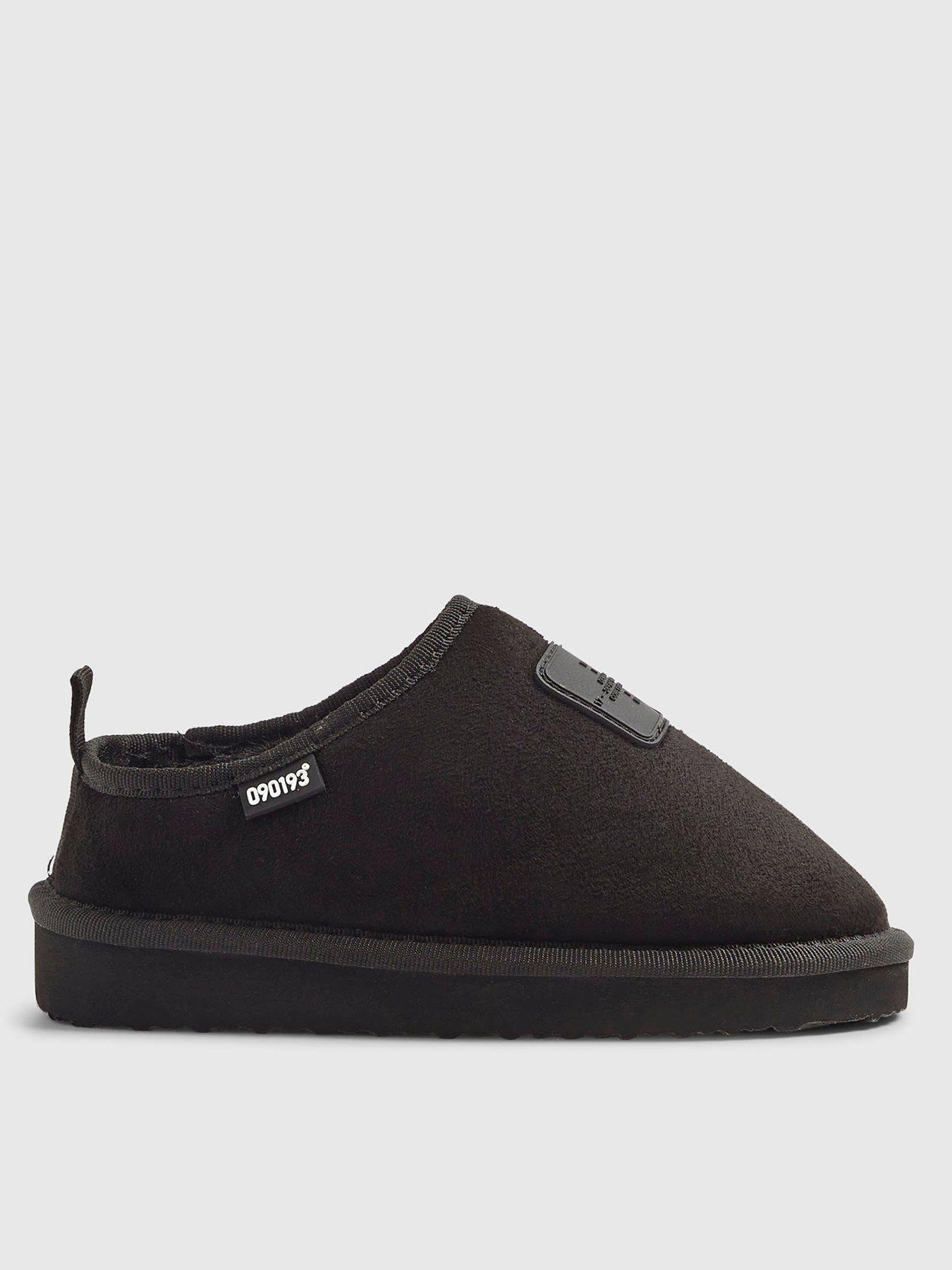 river-island-older-boys-faux-suede-slippers-black