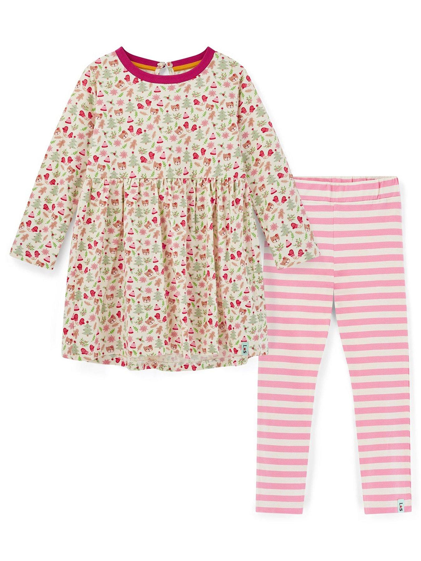 lilly-sid-girls-multicoloured-gingerbread-print-dress-and-legging-set-multistillFront