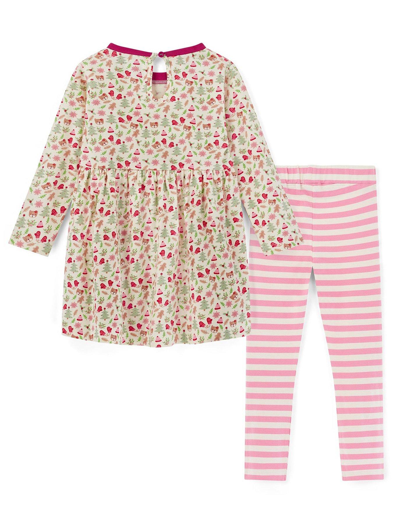 lilly-sid-girls-multicoloured-gingerbread-print-dress-and-legging-set-multiback