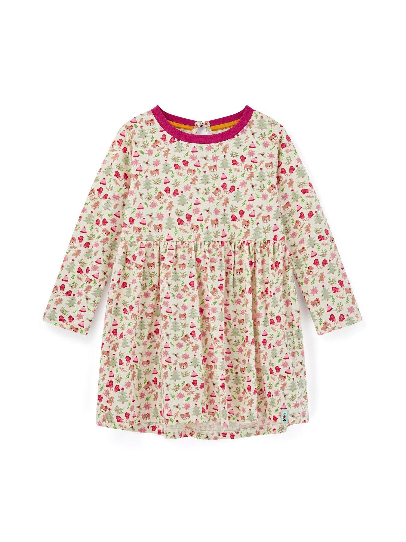lilly-sid-girls-multicoloured-gingerbread-print-dress-and-legging-set-multioutfit