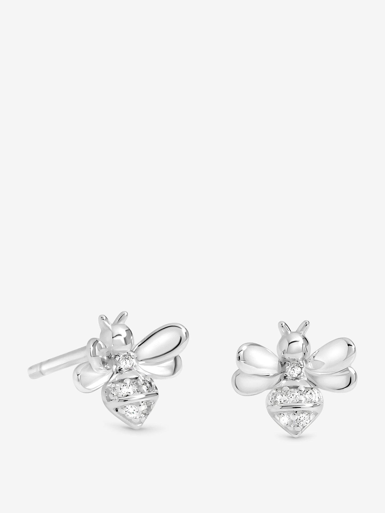 Image 1 of 3 of Simply Silver Simply Silver Sterling Silver 925 Polished Bee Stud Earrings