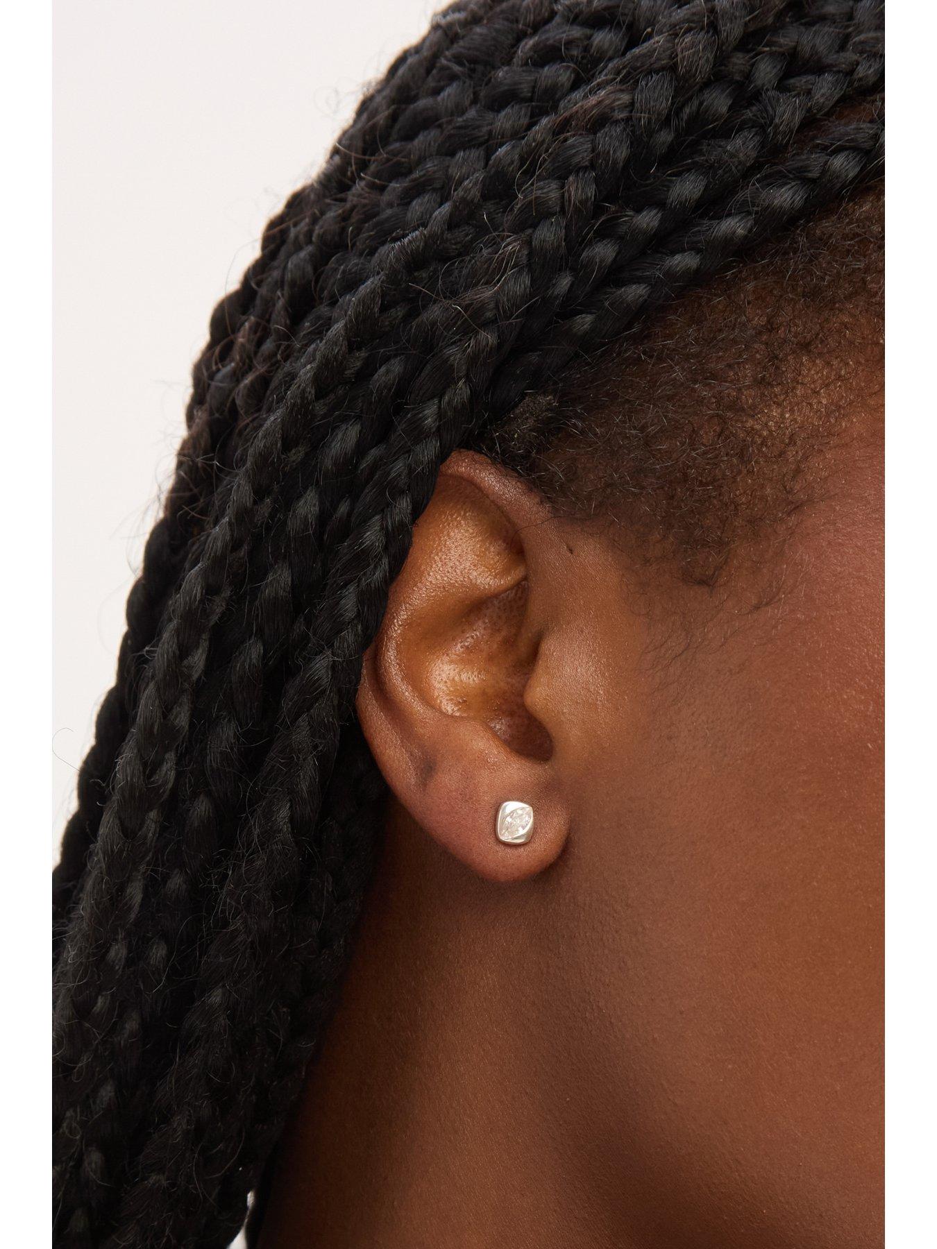 Image 2 of 3 of Simply Silver Simply Silver Sterling Silver 925 Polished and Cubic Zirconia Stud Earrings