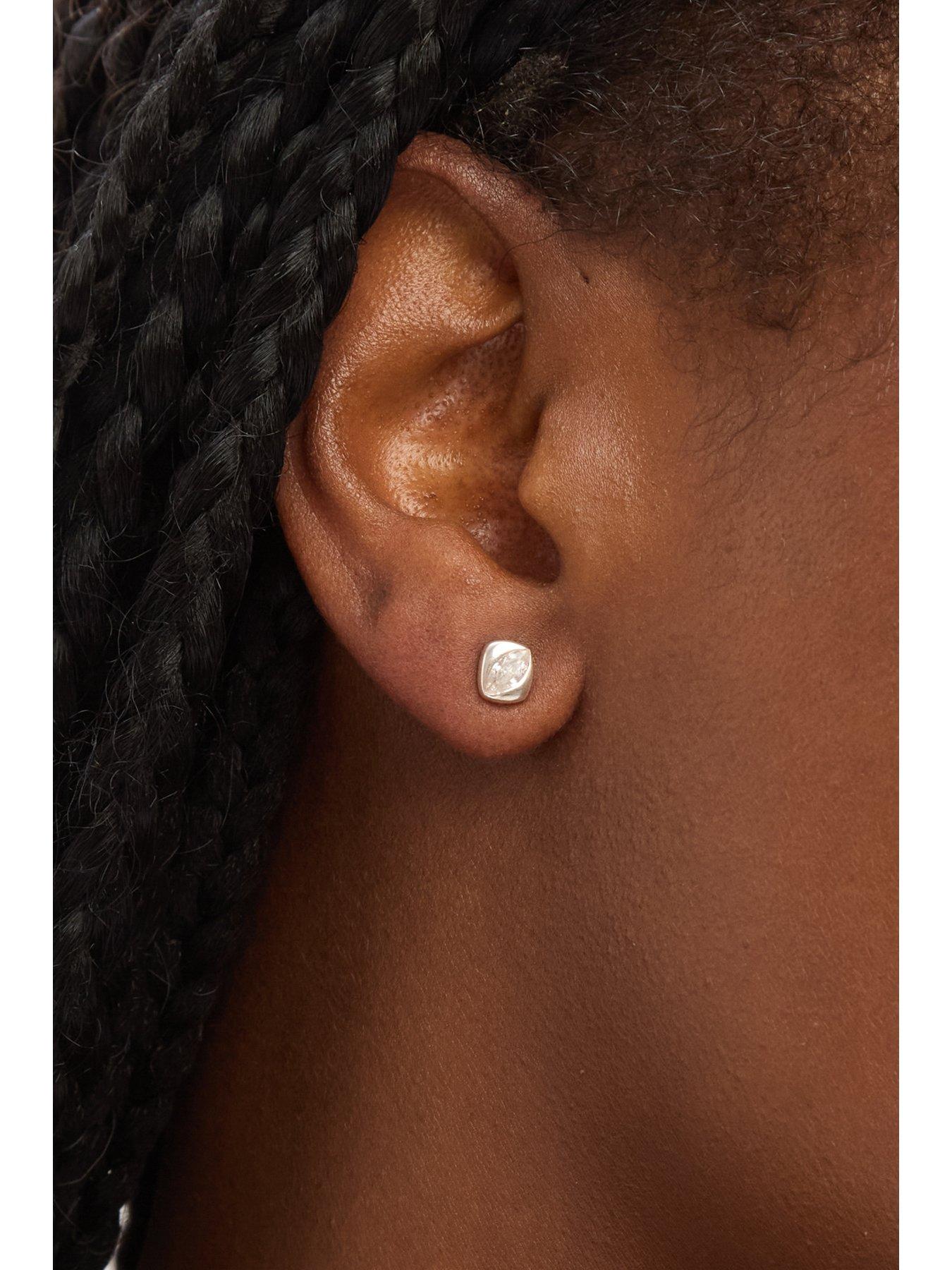 Image 3 of 3 of Simply Silver Simply Silver Sterling Silver 925 Polished and Cubic Zirconia Stud Earrings