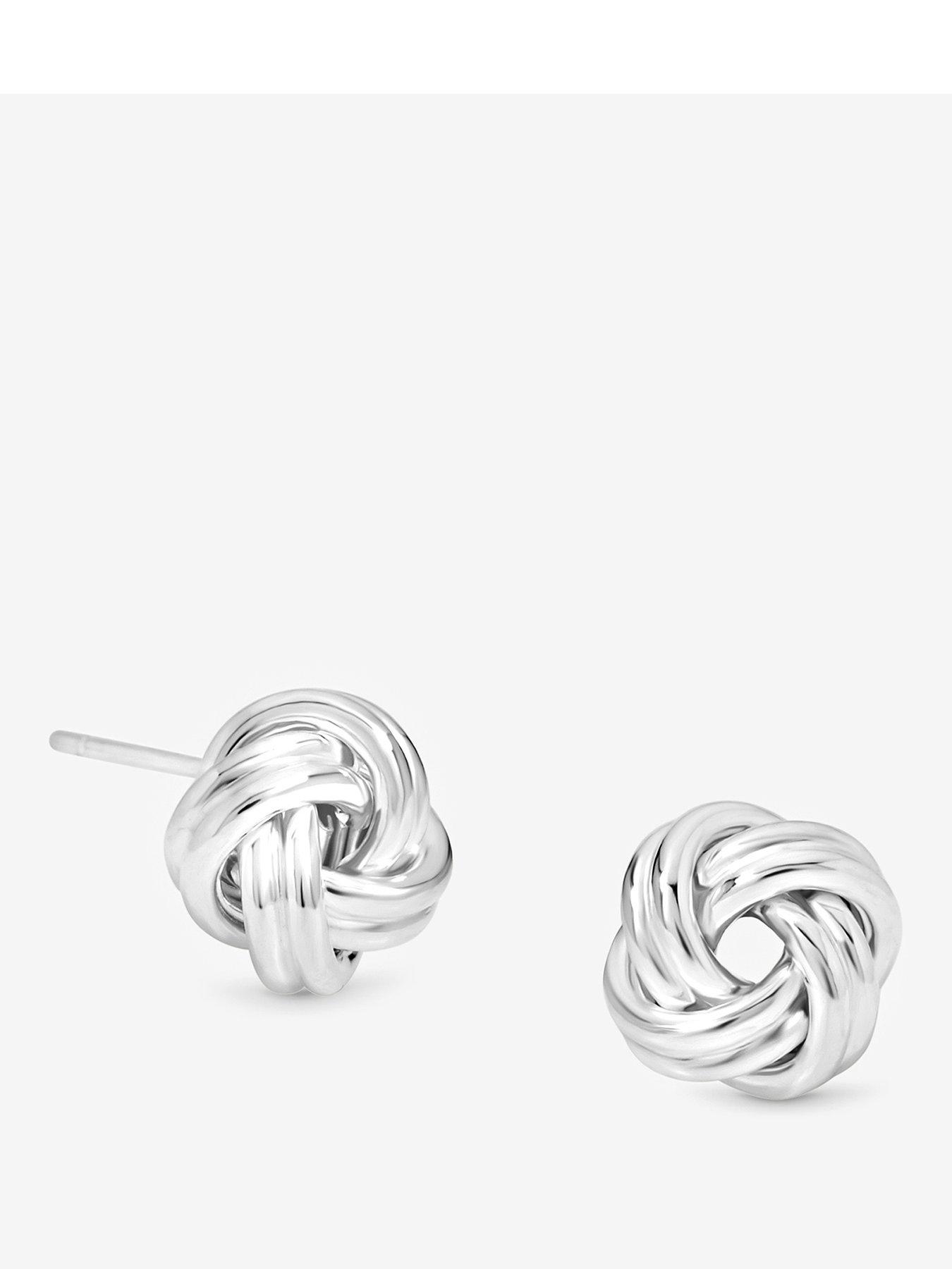 Simply Silver Simply Silver Sterling Silver 925 Polished Knot Stud Earrings