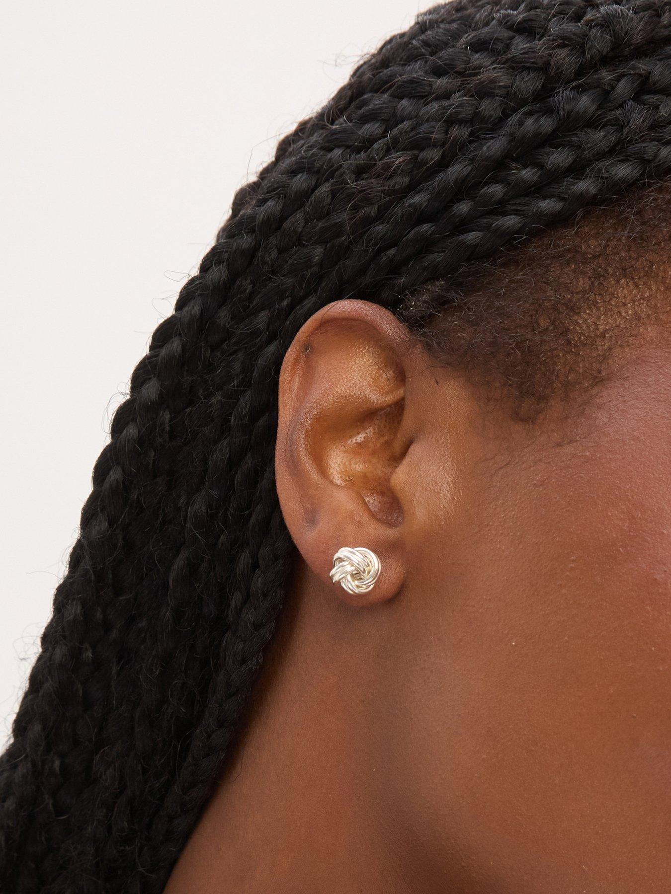 Image 2 of 2 of Simply Silver Simply Silver Sterling Silver 925 Polished Knot Stud Earrings