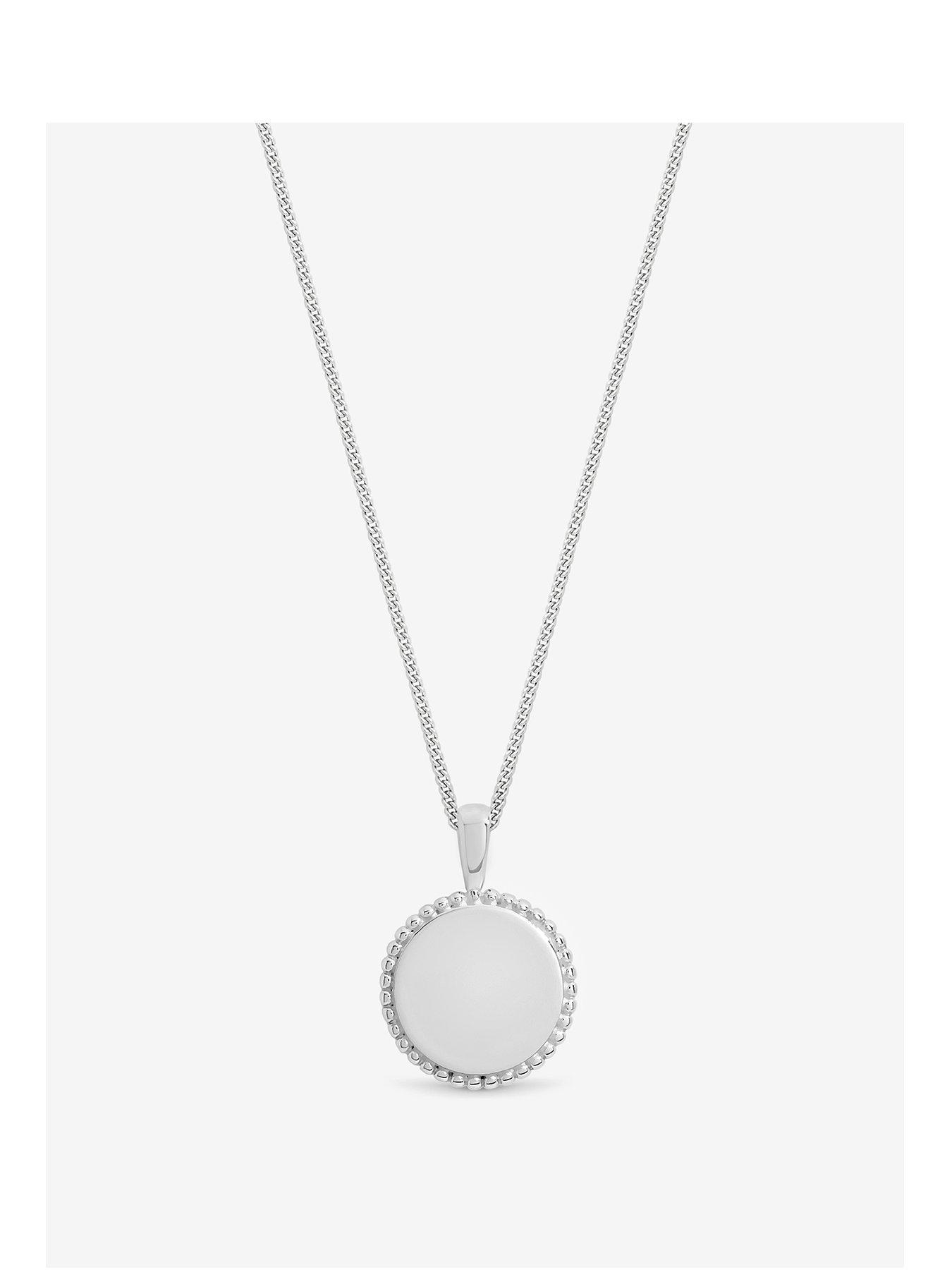 Simply Silver Simply Silver Sterling Silver 925 Polished Beaded Edge Round Pendant