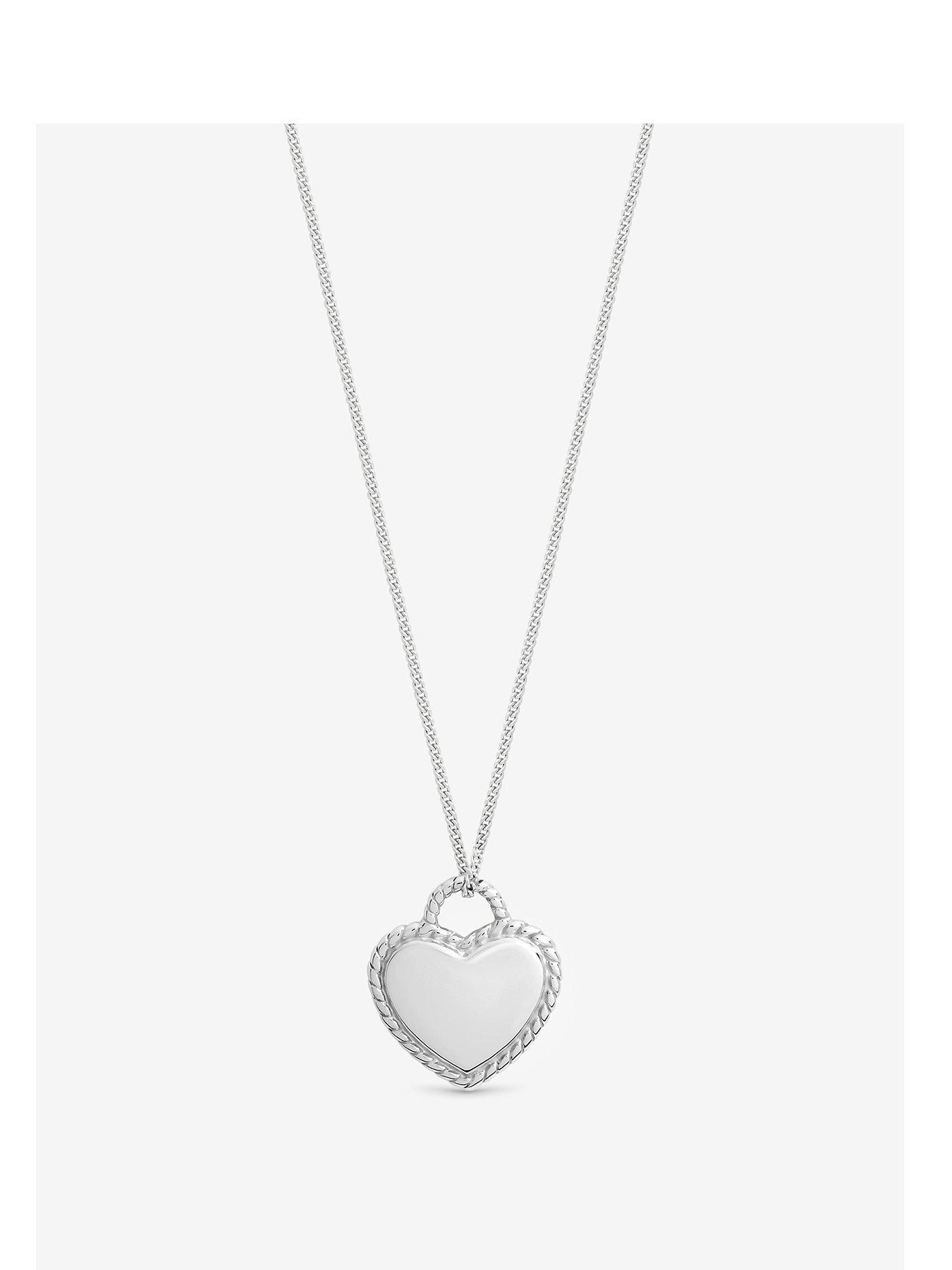 Simply Silver Simply Silver Sterling Silver 925 Polished Beaded Heart Pendant