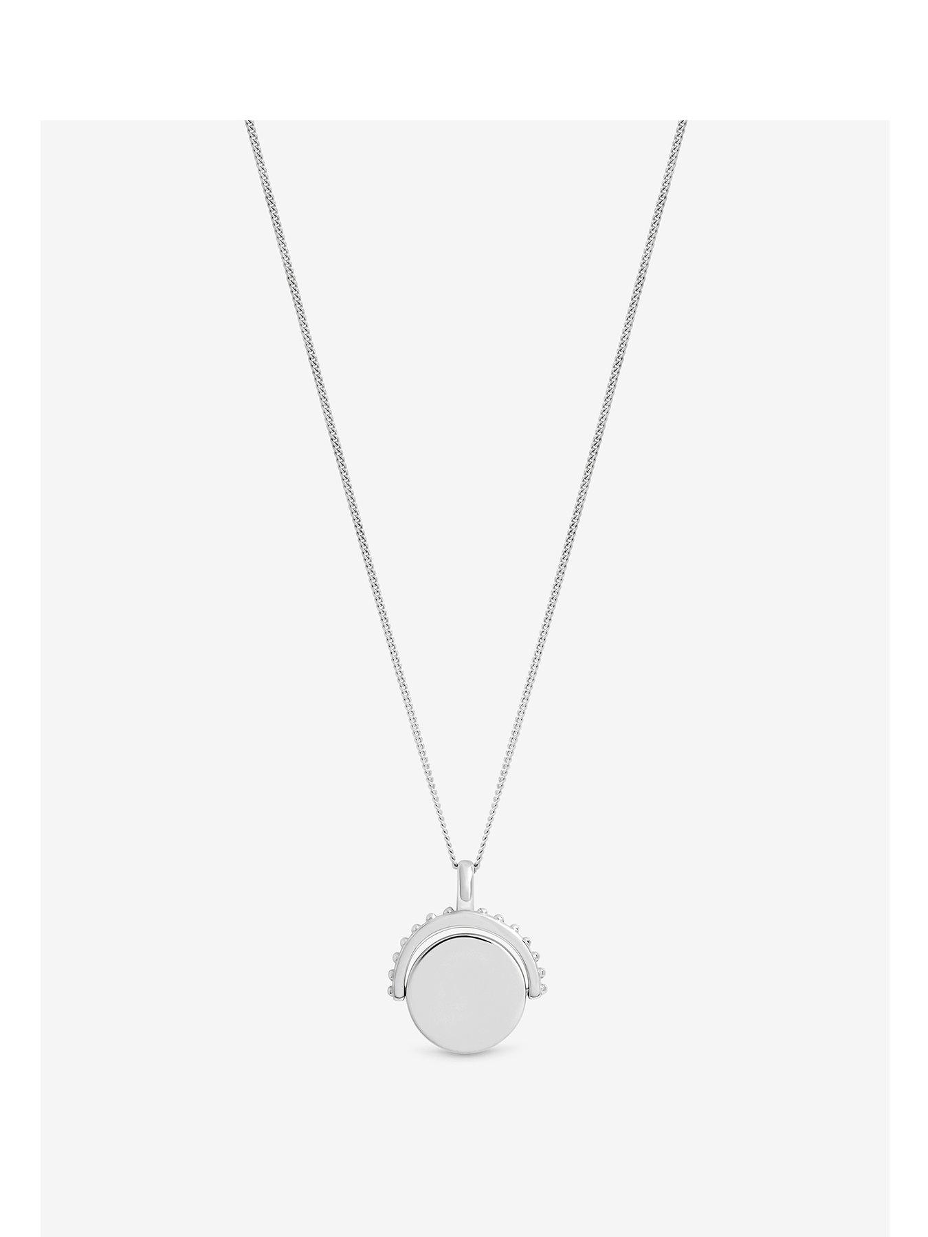 Simply Silver Simply Silver Sterling Silver 925 Polished Beaded Edge Spinner Pendant