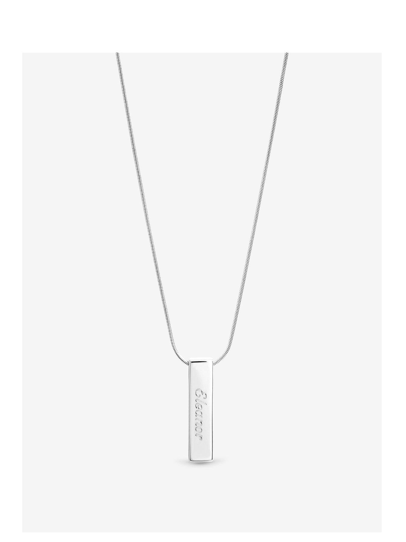 Simply Silver Simply Silver Sterling Silver 925 Polished Bar Pendant