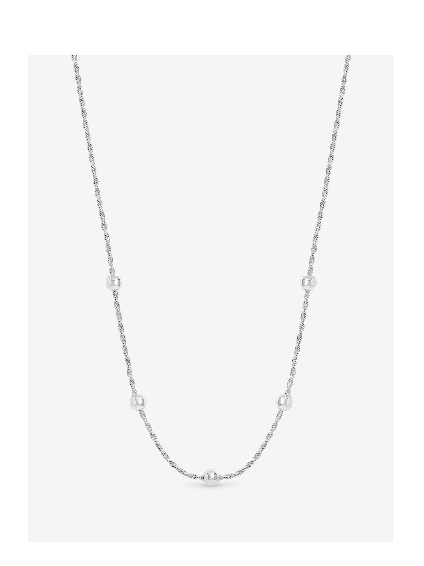 Simply Silver Simply Silver Sterling Silver 925 Polished Station Allway Necklace