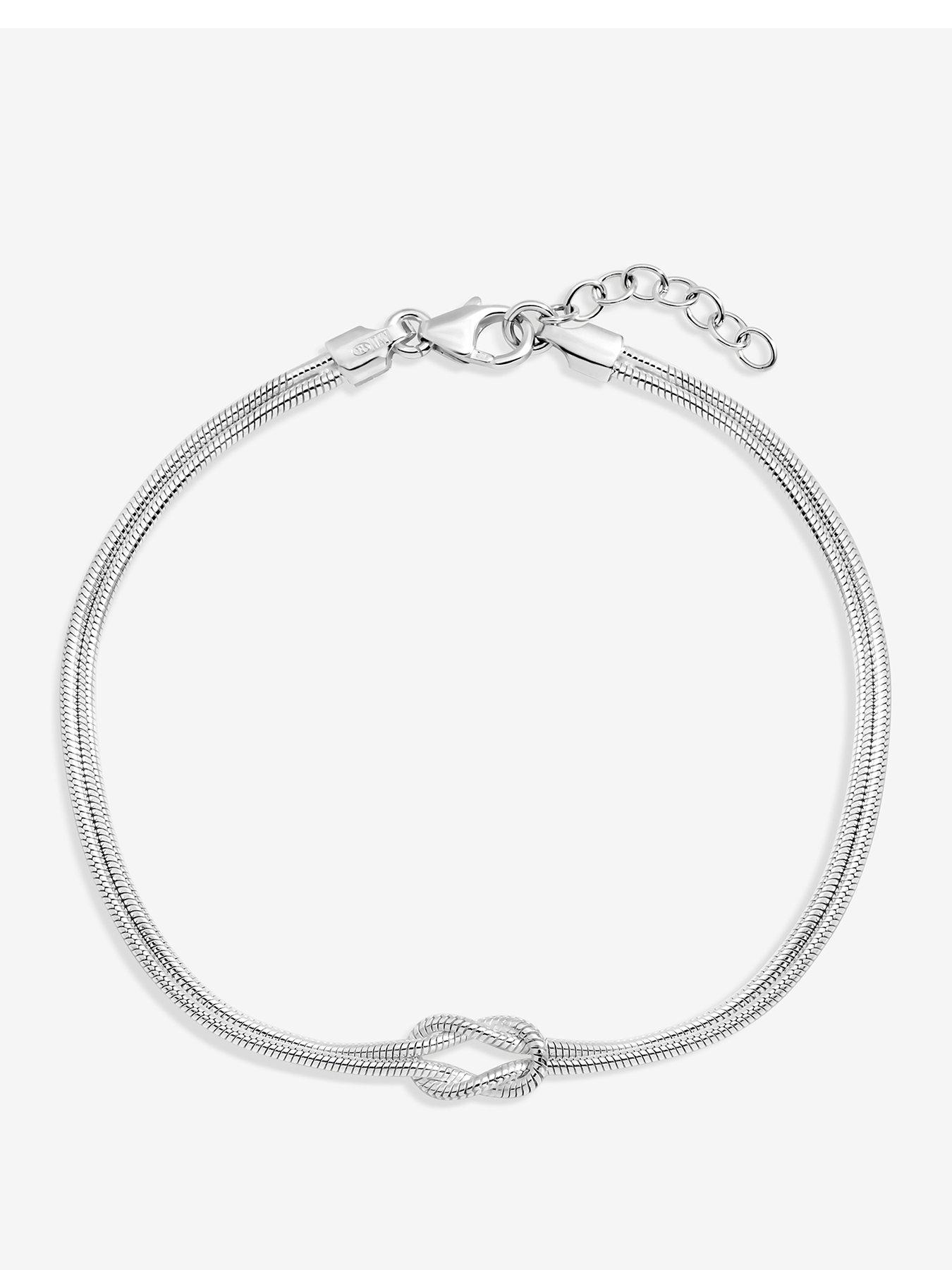 Simply Silver Simply Silver Sterling Silver 925 Infinity Snake Chain Bracelet