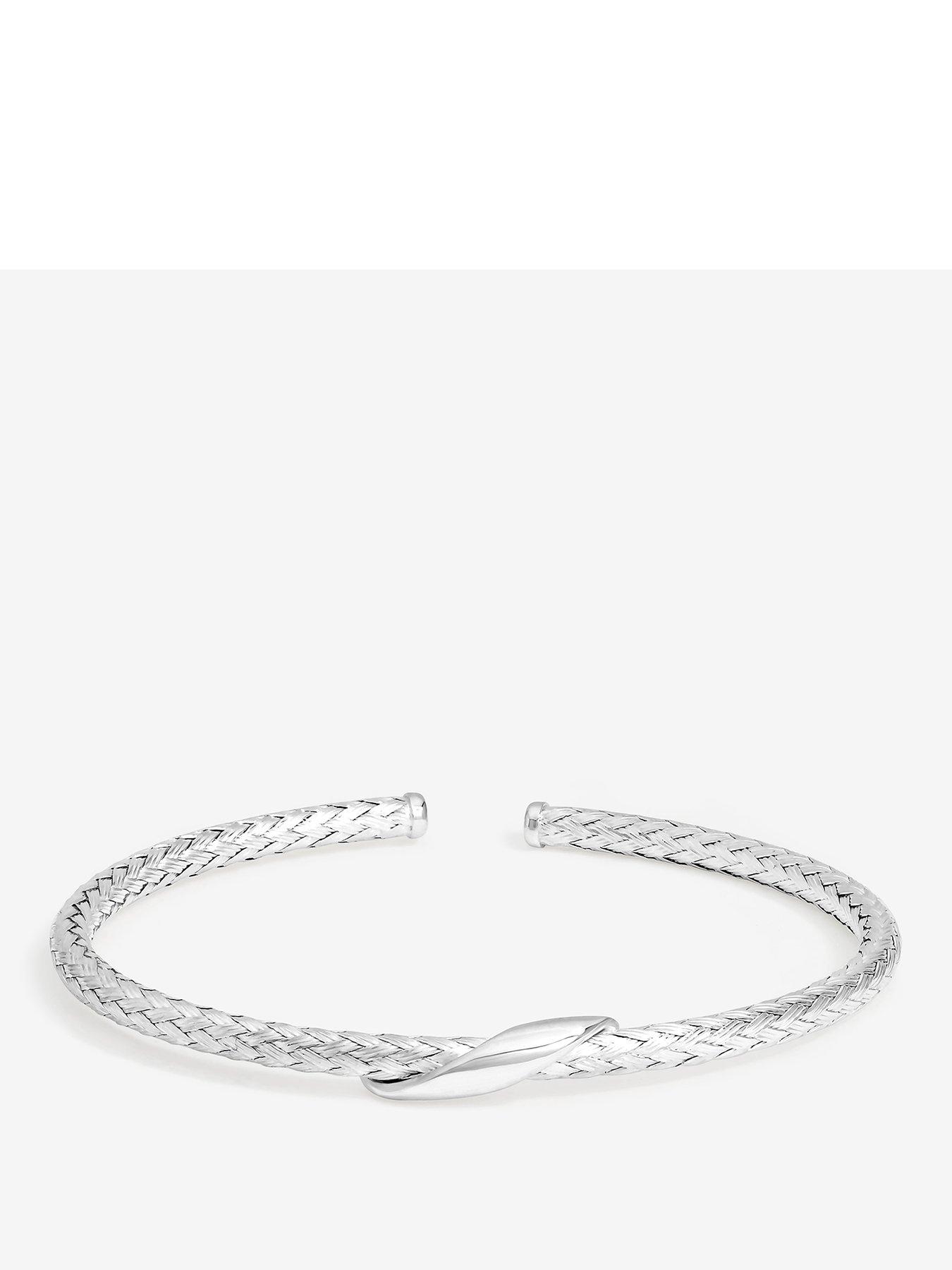 Simply Silver Simply Silver Sterling Silver 925 Textured Polished Cuff