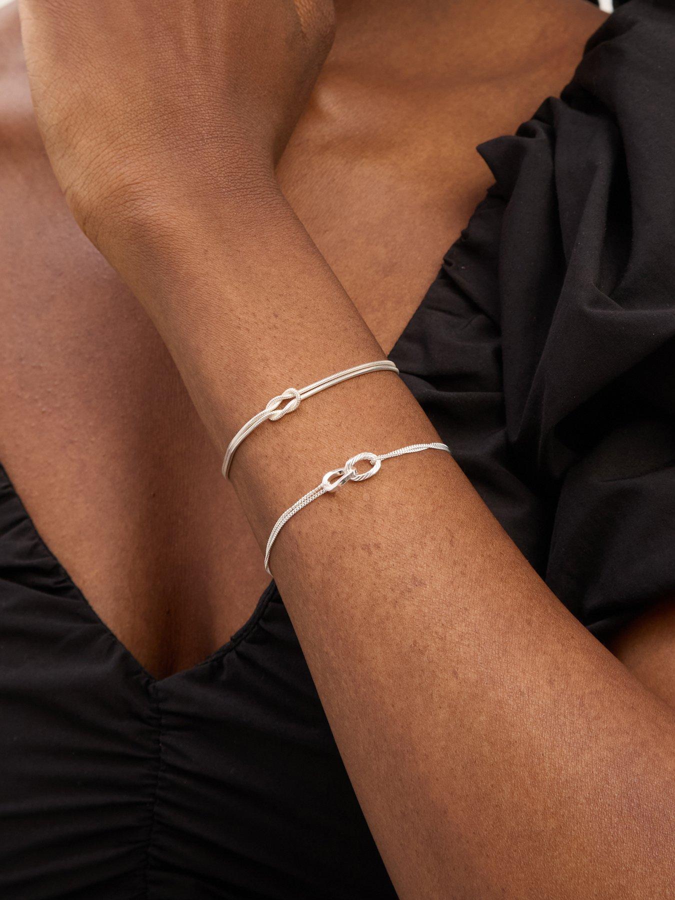 Image 2 of 3 of Simply Silver Simply Silver Sterling Silver 925 Diamond Cut Interlink Bracelet