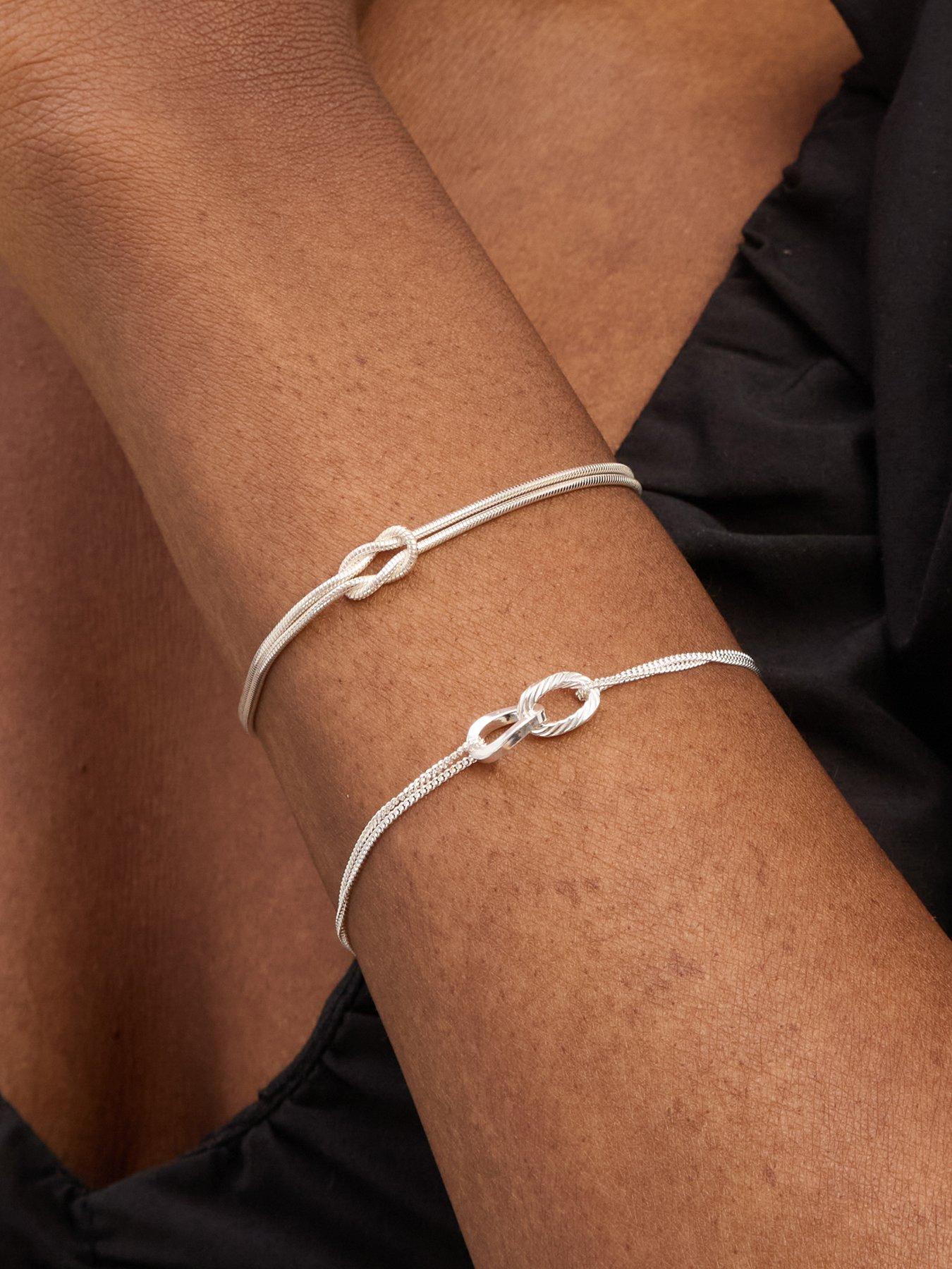 Image 3 of 3 of Simply Silver Simply Silver Sterling Silver 925 Diamond Cut Interlink Bracelet