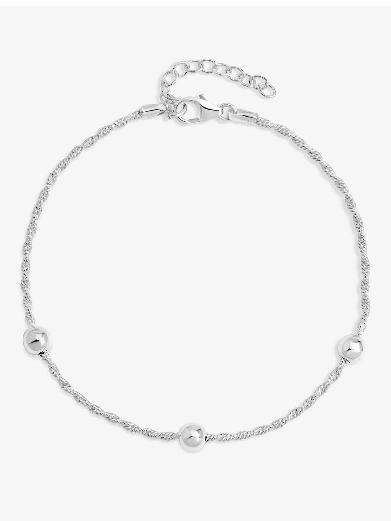Simply Silver Simply Silver Sterling Silver 925 Polished Station Allway Bracelet