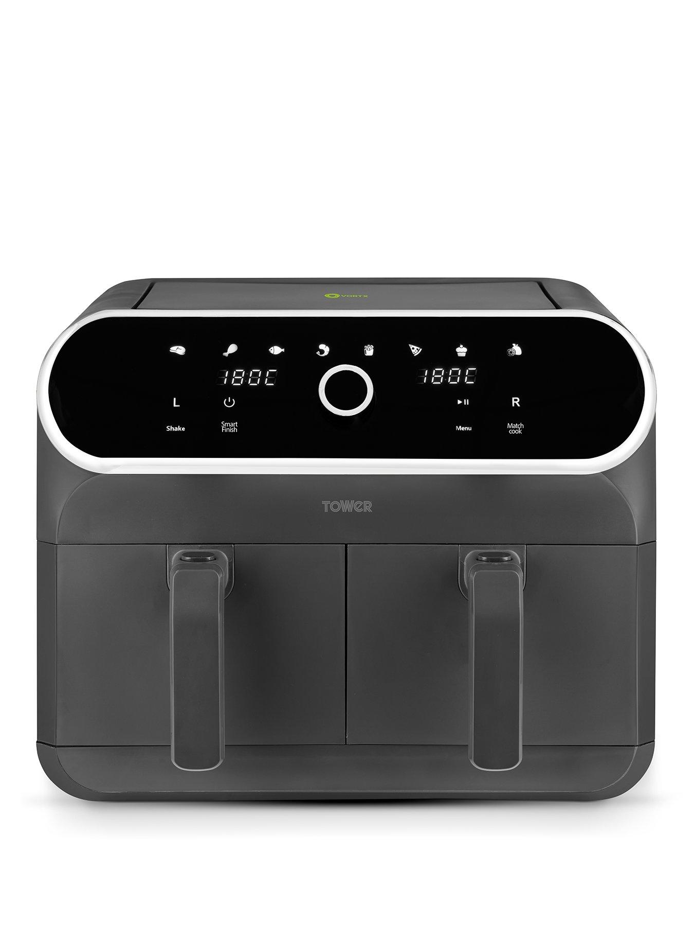 tower-t17194-elite-dual-basket-air-fryer-graphite-grey