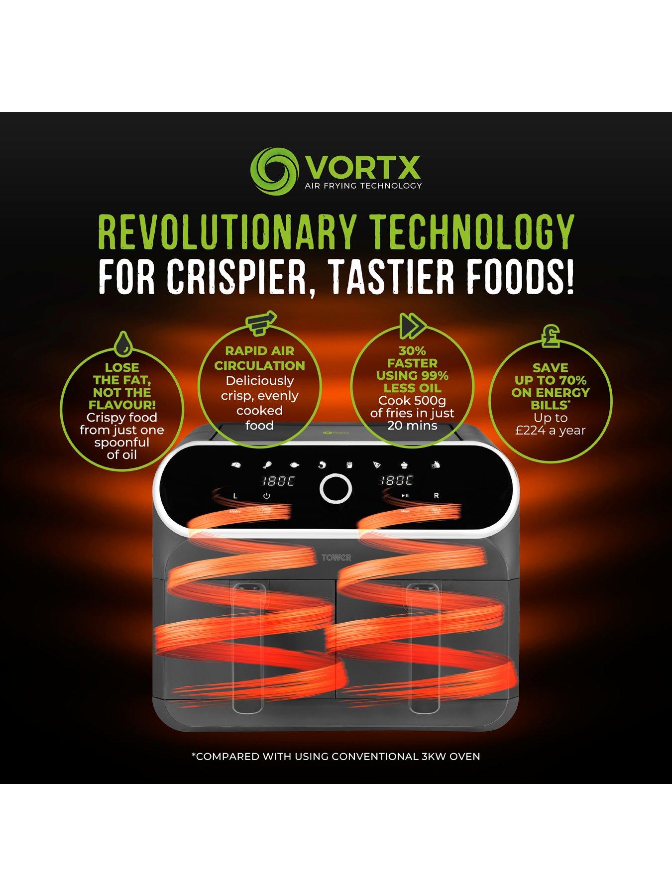 Image 5 of 7 of Tower Elite 8L Dual Basket Air Fryer, Digital Control Panel, Graphite