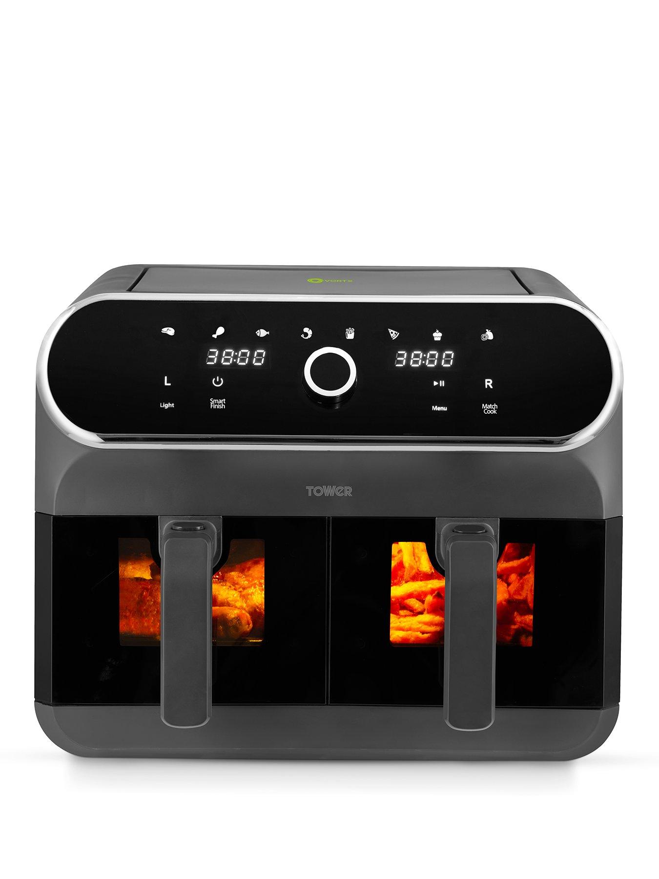 Image 1 of 7 of Tower T17195 Elite Dual Basket Air Fryer - Graphite Grey