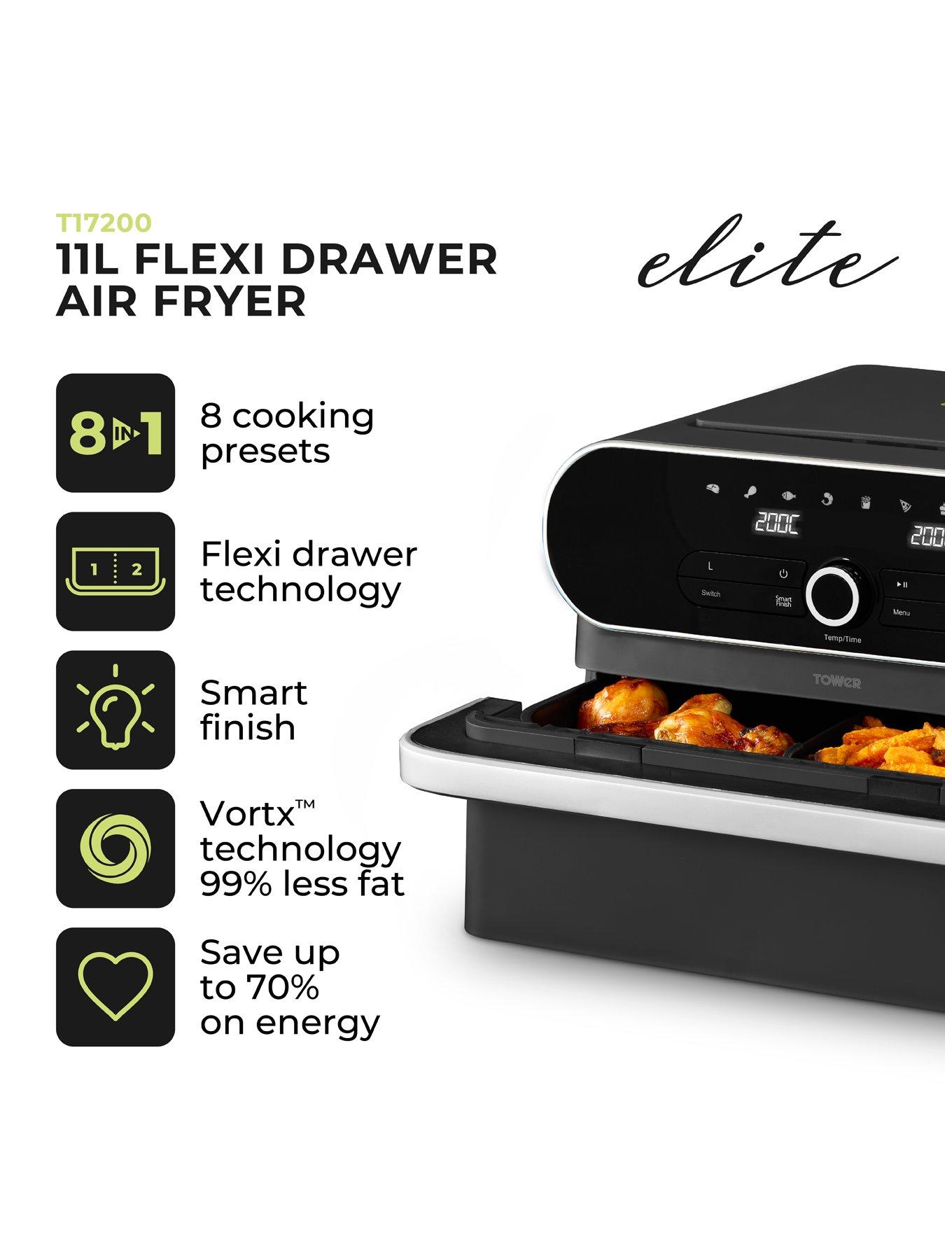 tower-t17200-elite-flexi-drawer-air-fryer-graphite-greystillFront