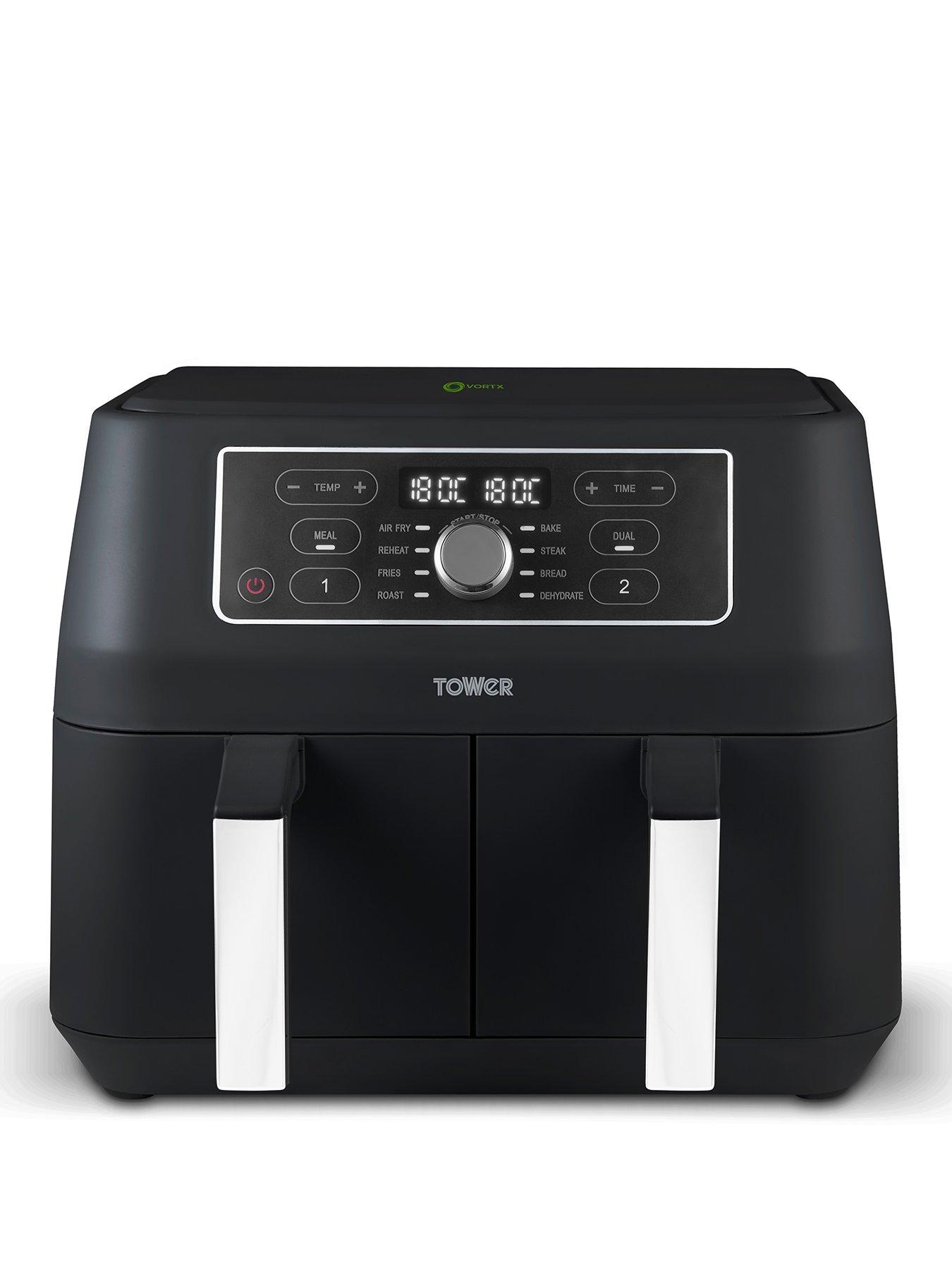 tower-t17181afr-dual-basket-digital-air-fryer-black-with-chrome-trimfront