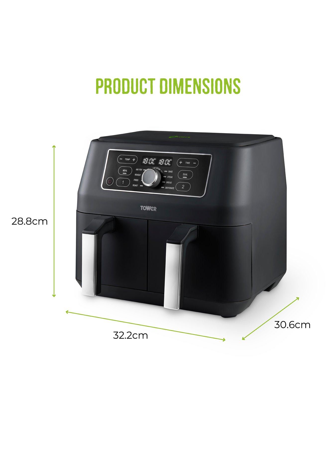 Image 6 of 7 of Tower Vortx 8L Dual Basket Air Fryer, Digital Control Panel, Black