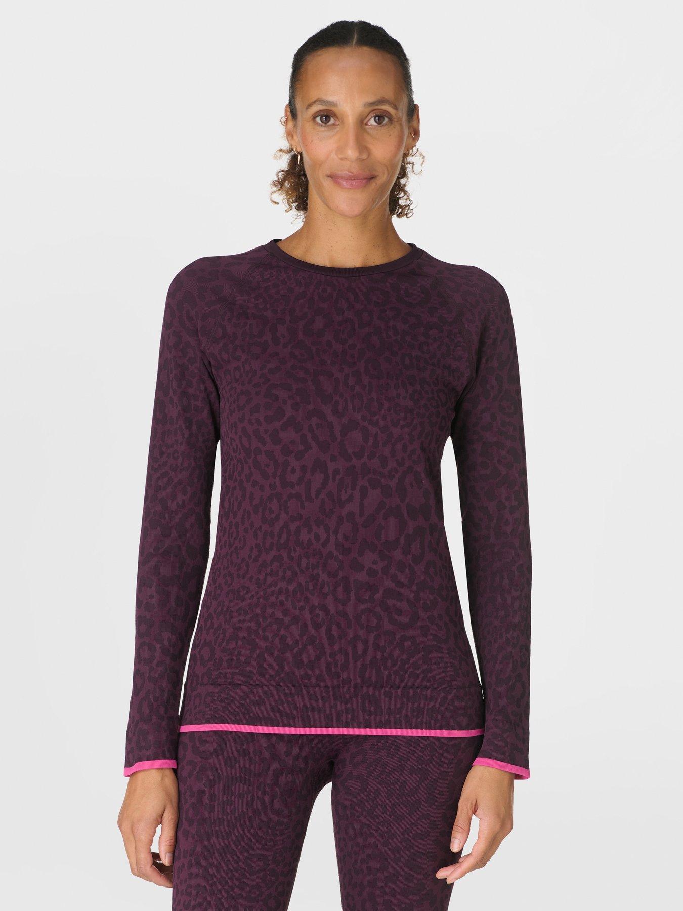 Sweaty Betty Animal Crew Neck Base Layer Top - Purple