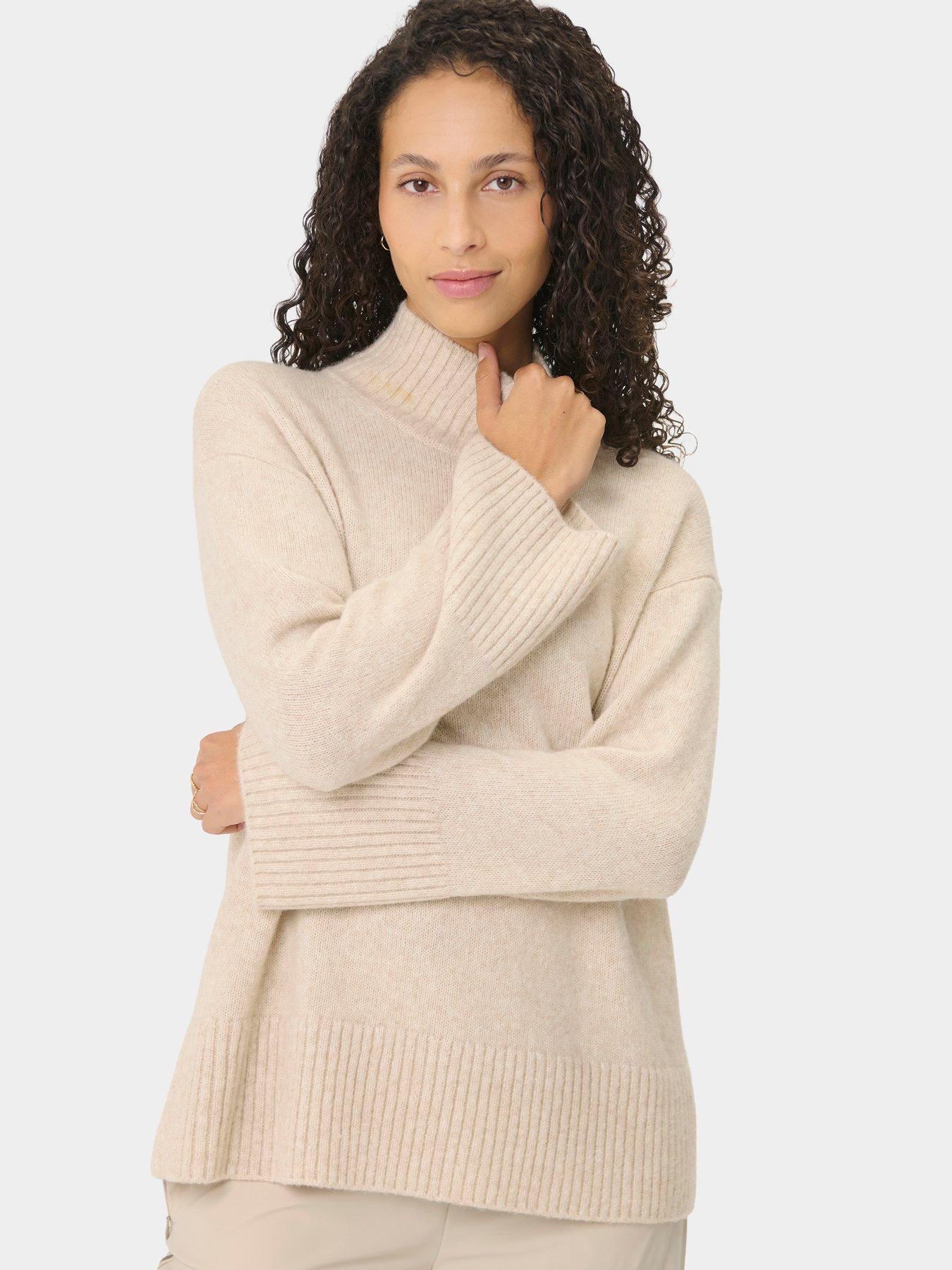 Sweaty Betty Alpine Wool Funnel Neck Jumper - Beige